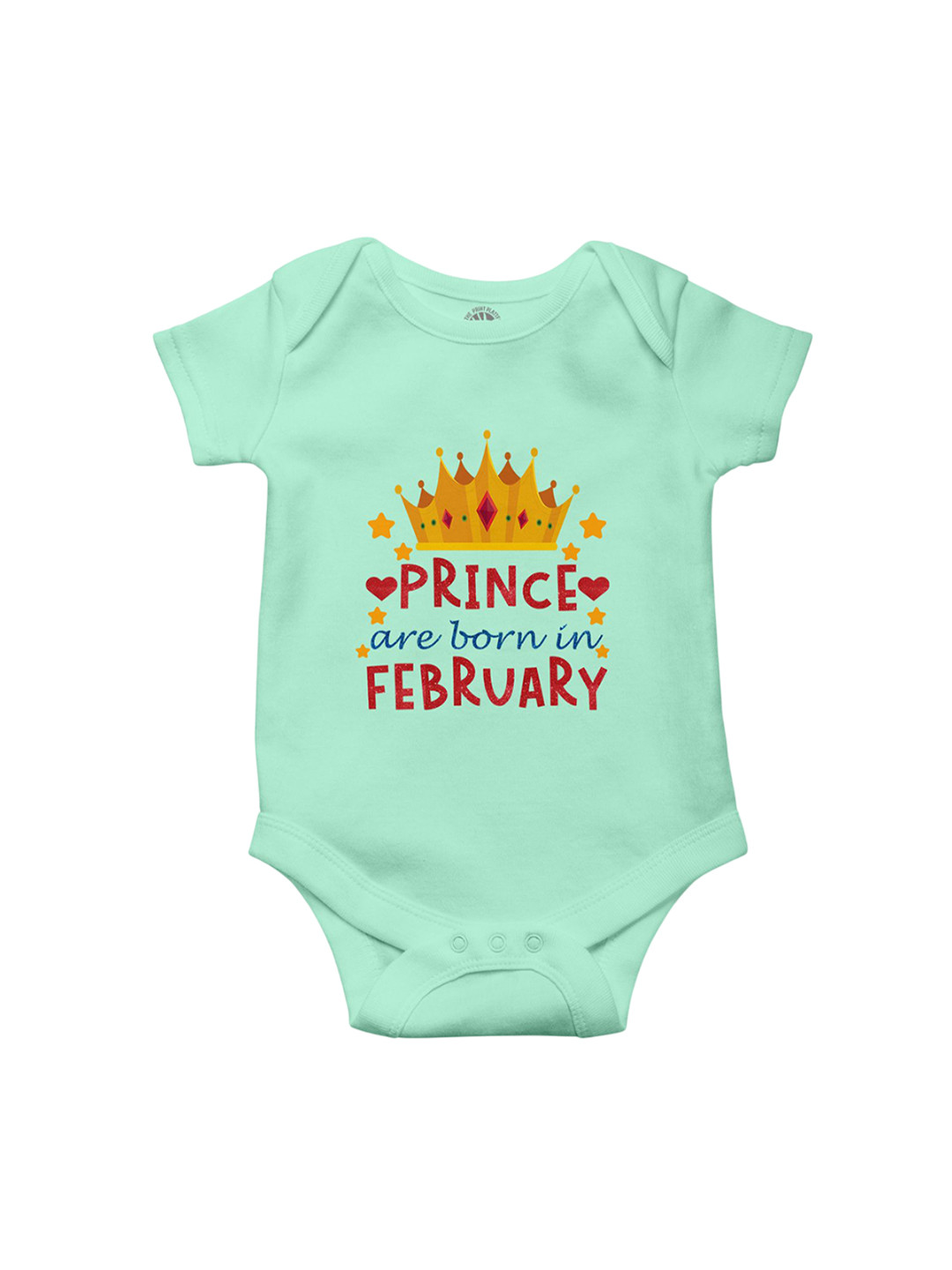 THE PRINT PLATTER Infant Boys Born In February Printed Cotton Bodysuit