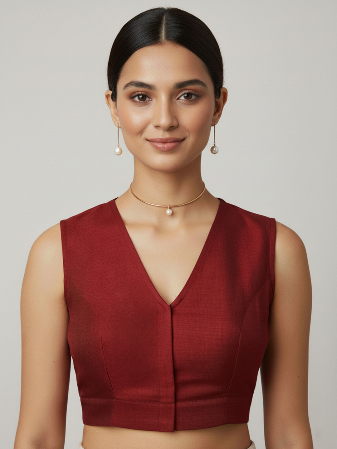 Thevasa Silk V-Neck Forever Classy Blouse