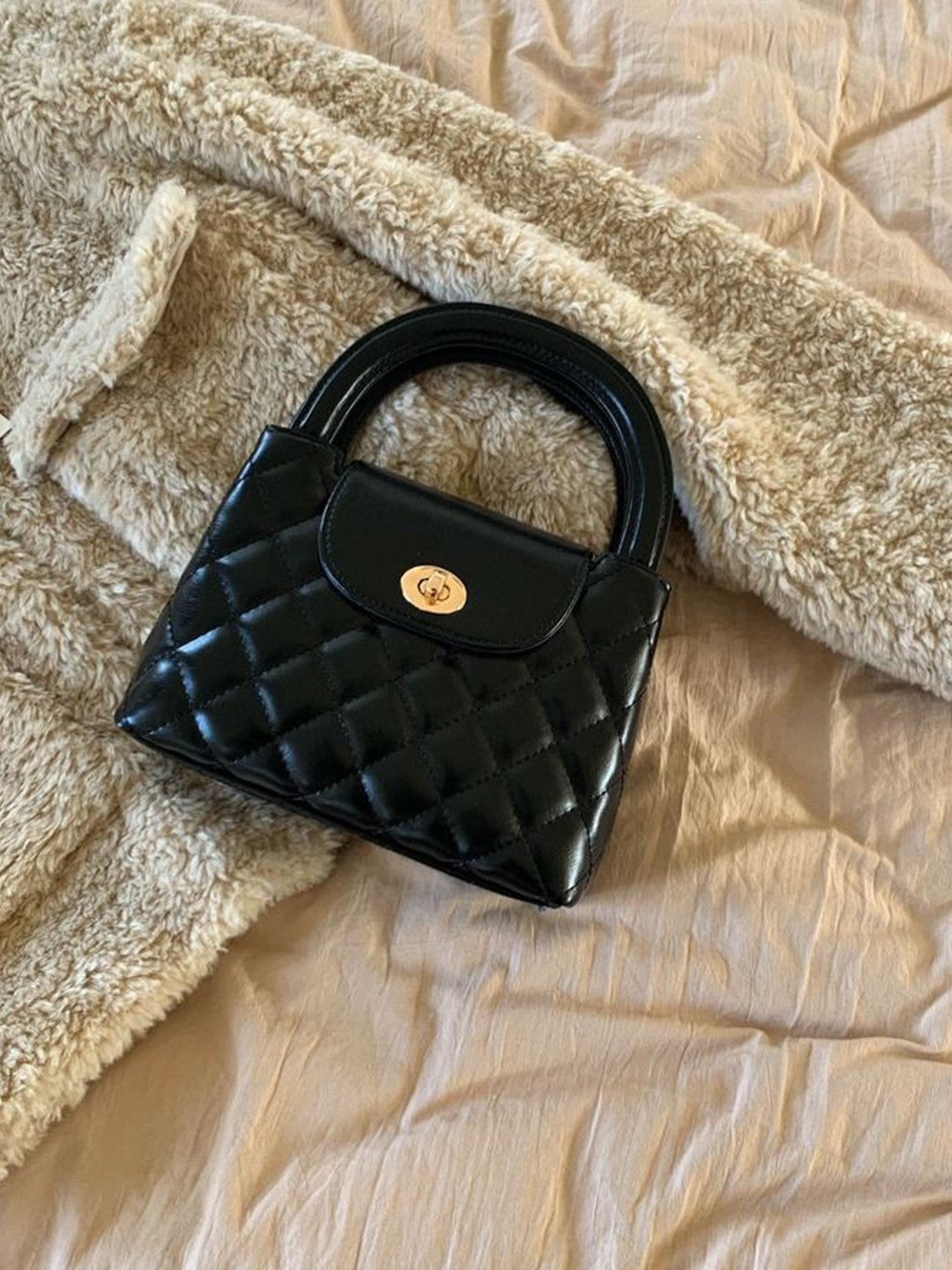 StyleCast Handheld Bag With Quilted Details