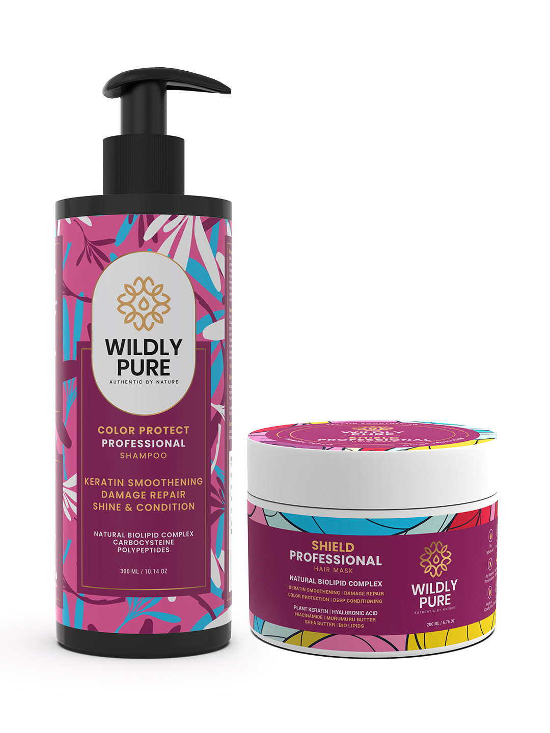 Wildly Pure Professional Set Of Enrich Shampoo - 300ml & Shield Hair Mask - 200ml