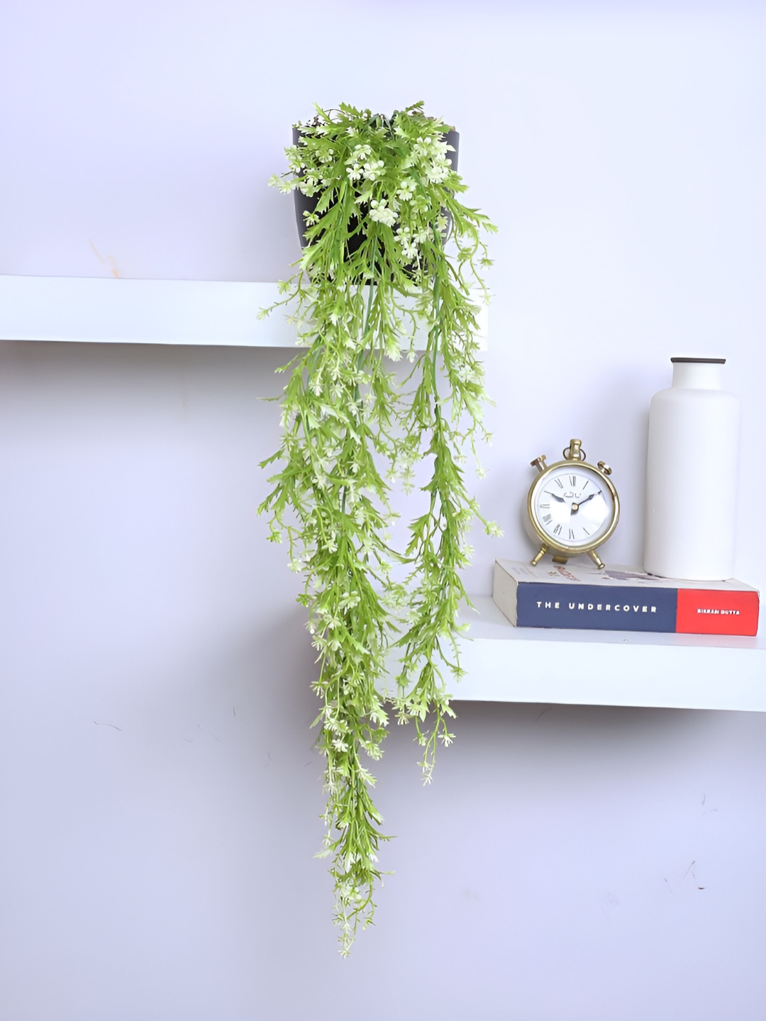 ARICK DECOR White Hanging Artificial Plant With Pot