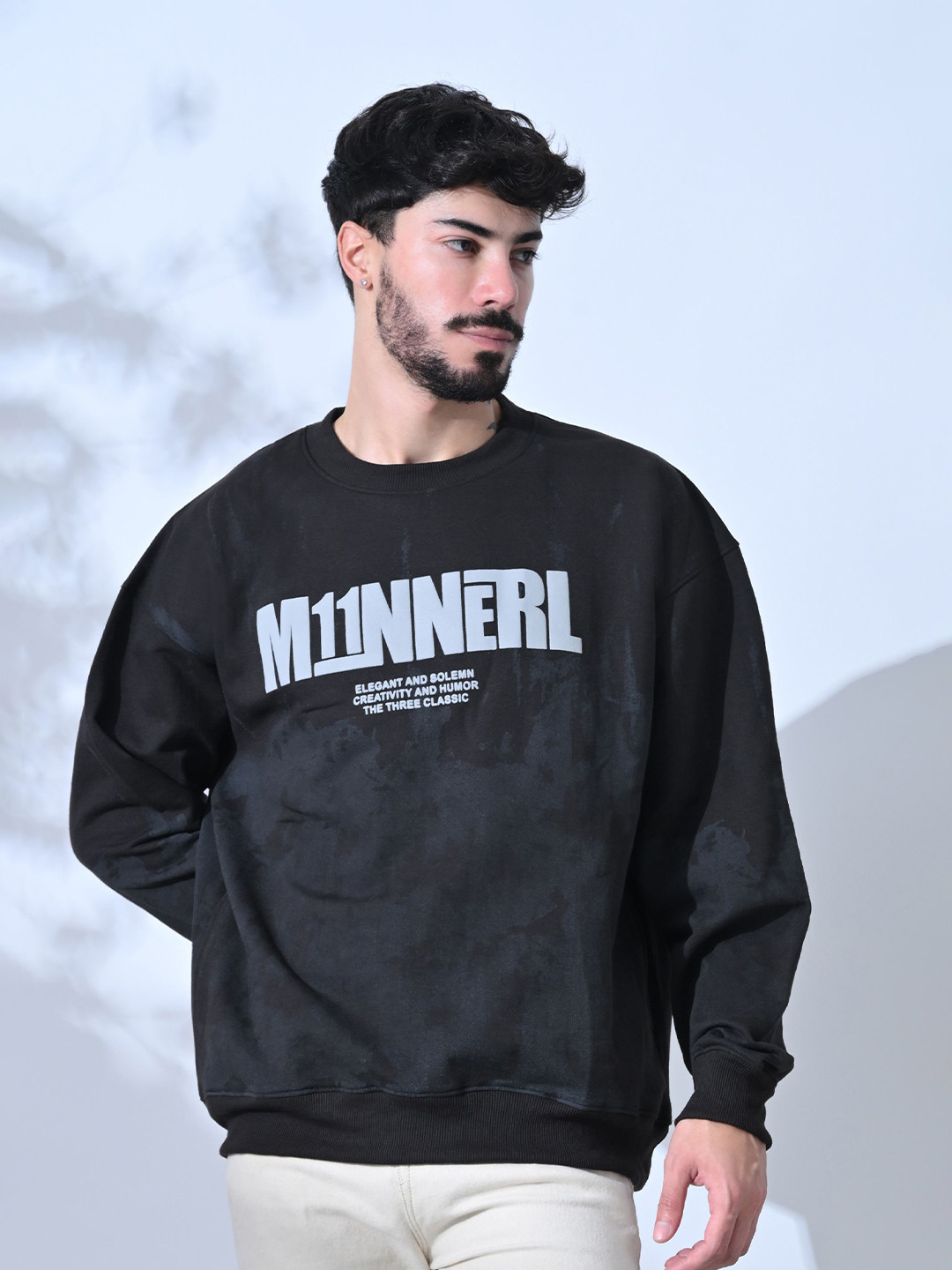 Mast & Harbour Men Typography Printed Sweatshirt