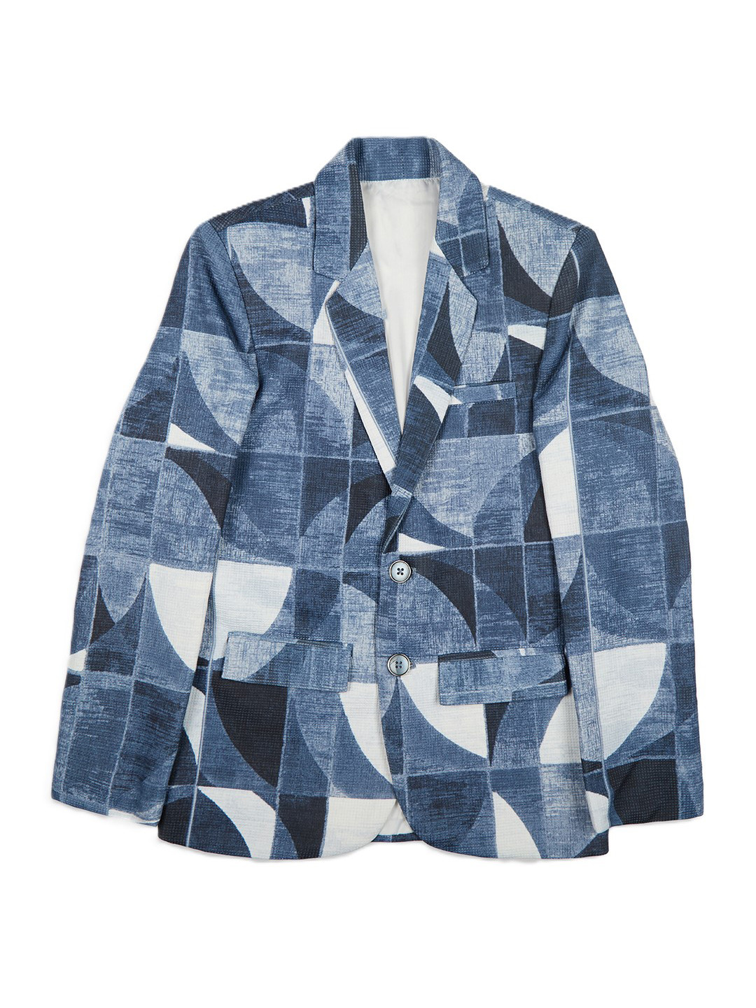 CAVIO Boys Printed Notched Lapel Single-Breasted Blazer With T-Shirt