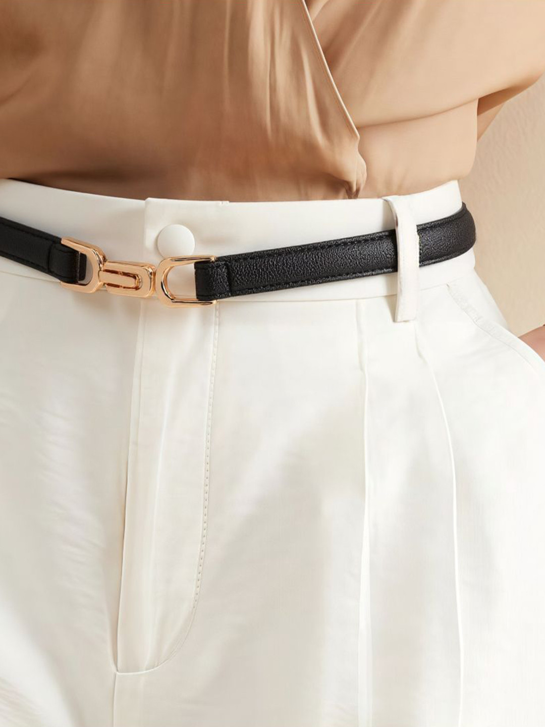 SALTY Women Minimalist Truffle PU Belt