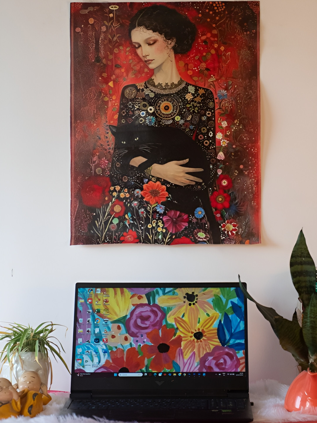 Katha Plates Red & Black Printed Wall Hanging Tapestry