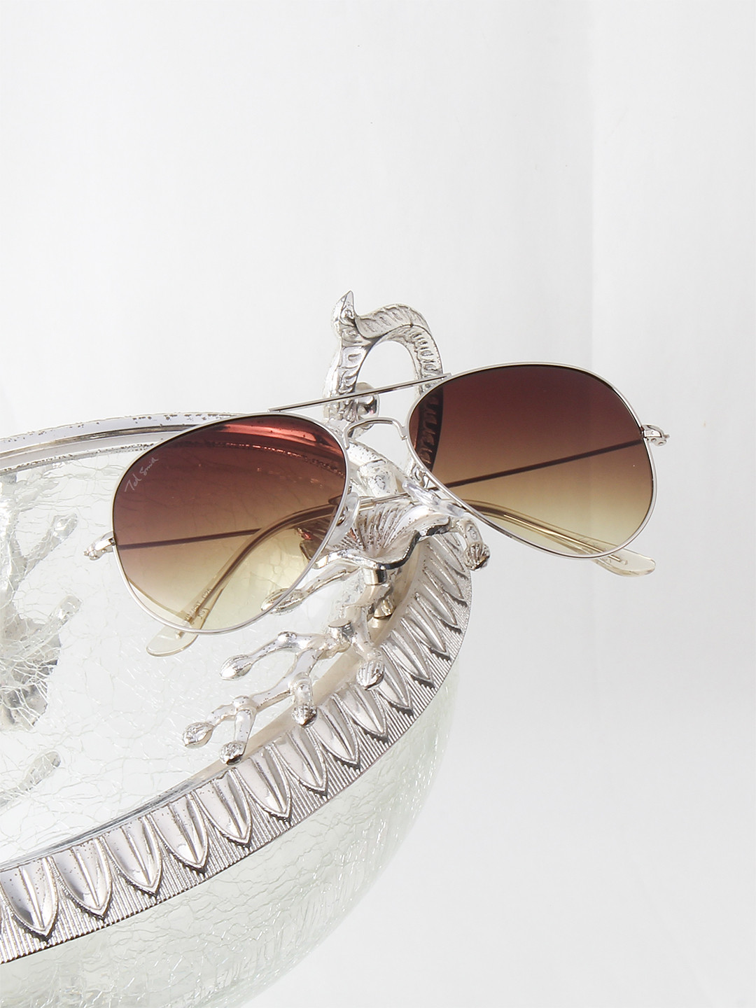 Ted Smith Unisex Brown Lens Aviator Sunglasses with UV Protected Lens AVIMAST_C25