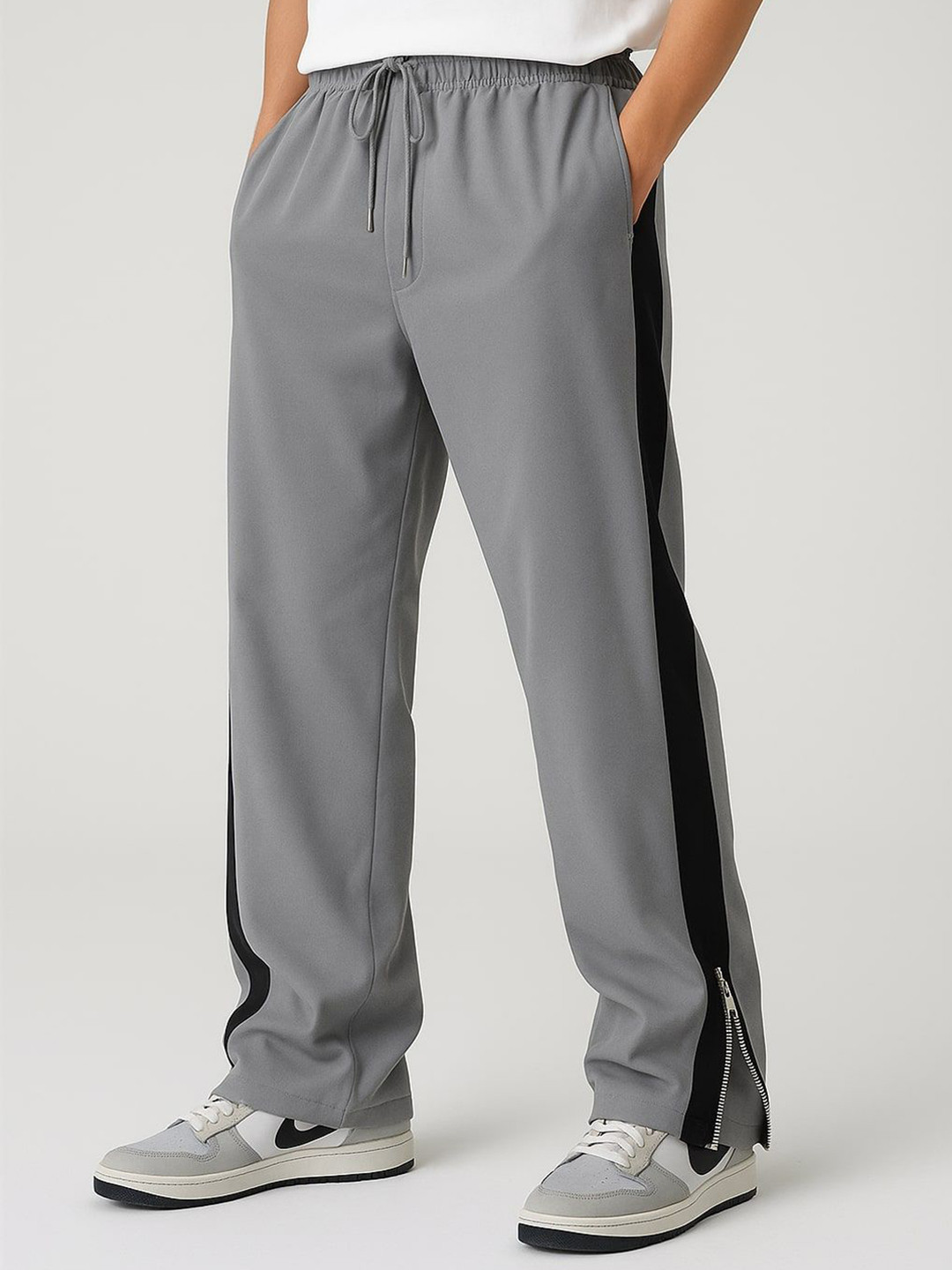 CHROME & CORAL Straight Fit Mid Rise Track Pant