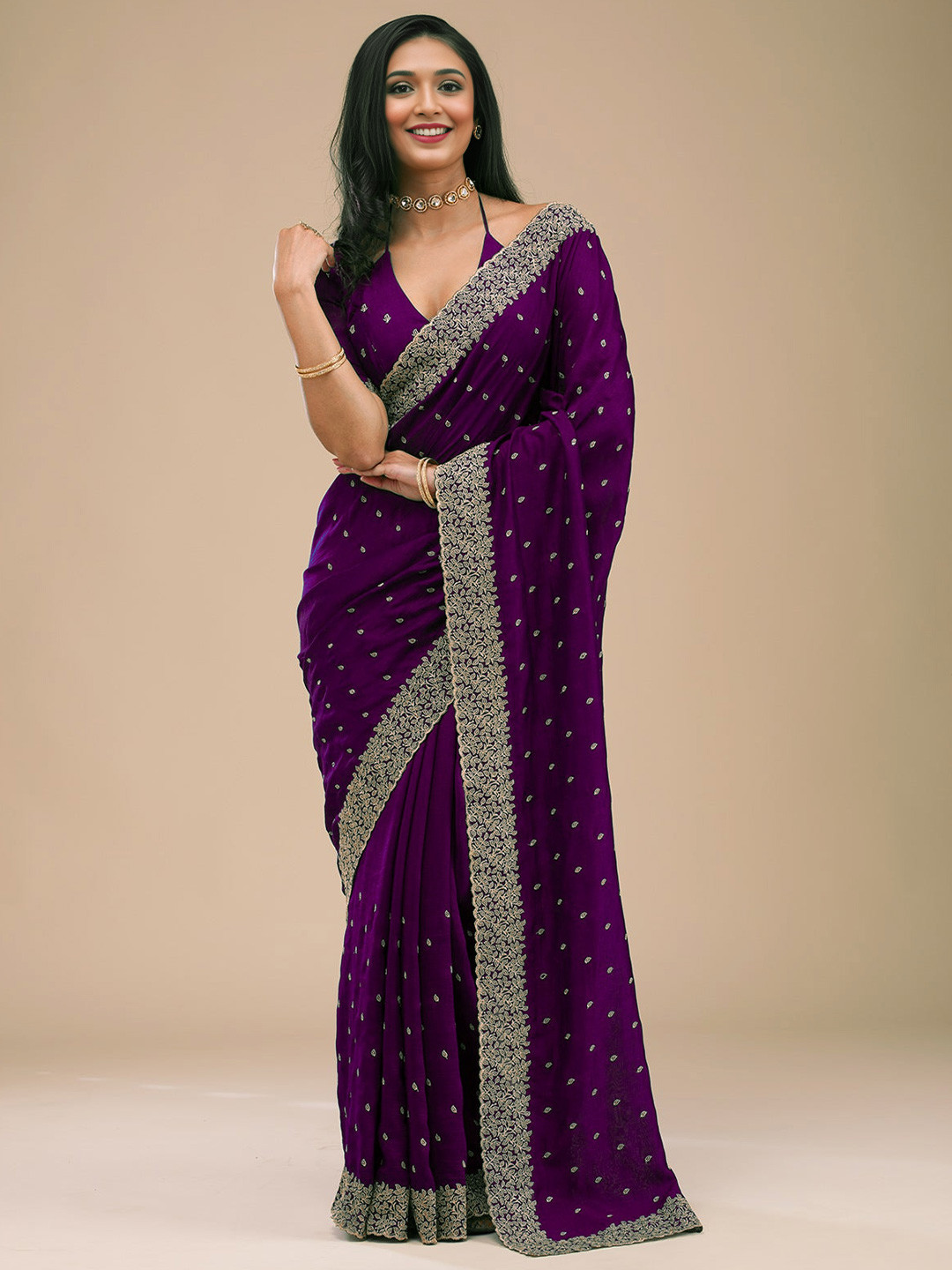 ANJANI TEXTILE Embellished Art Silk Heavy Work Saree