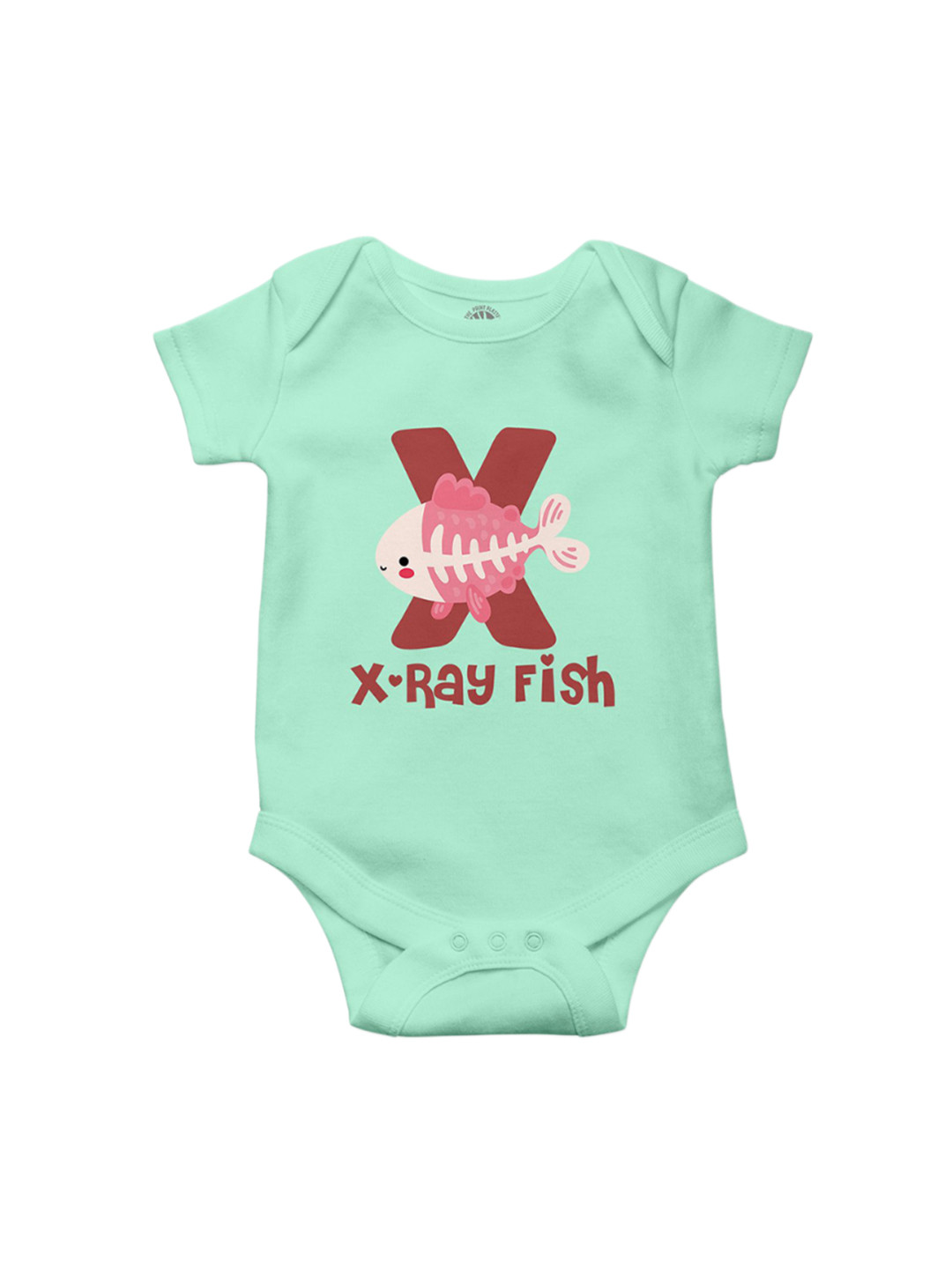 THE PRINT PLATTER Kids Infants X-Ray Fish Printed Envelope Neck Ultra bio wash Bodysuits