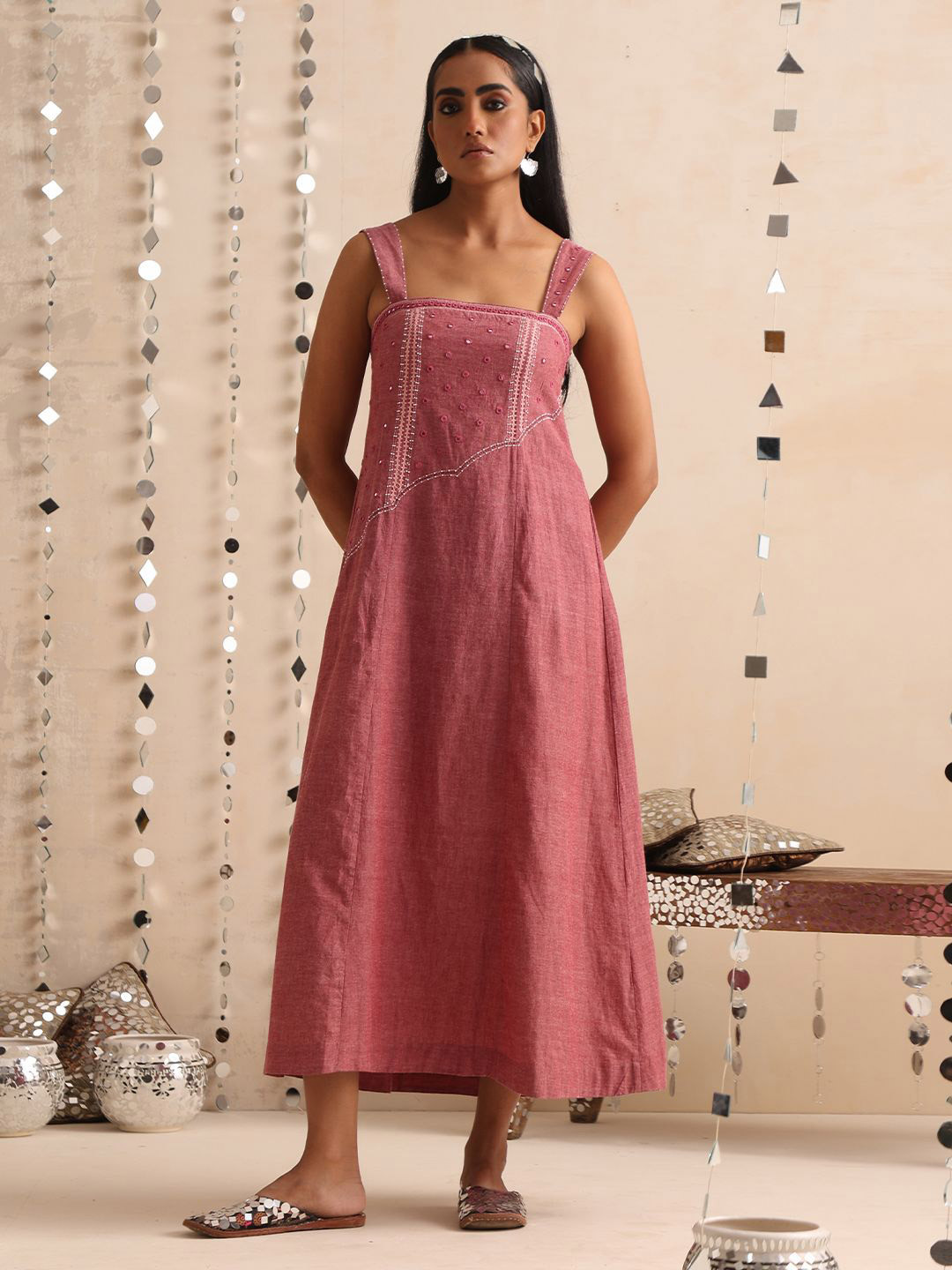 OKHAI Sitaara Embroidered Pure Cotton Dress