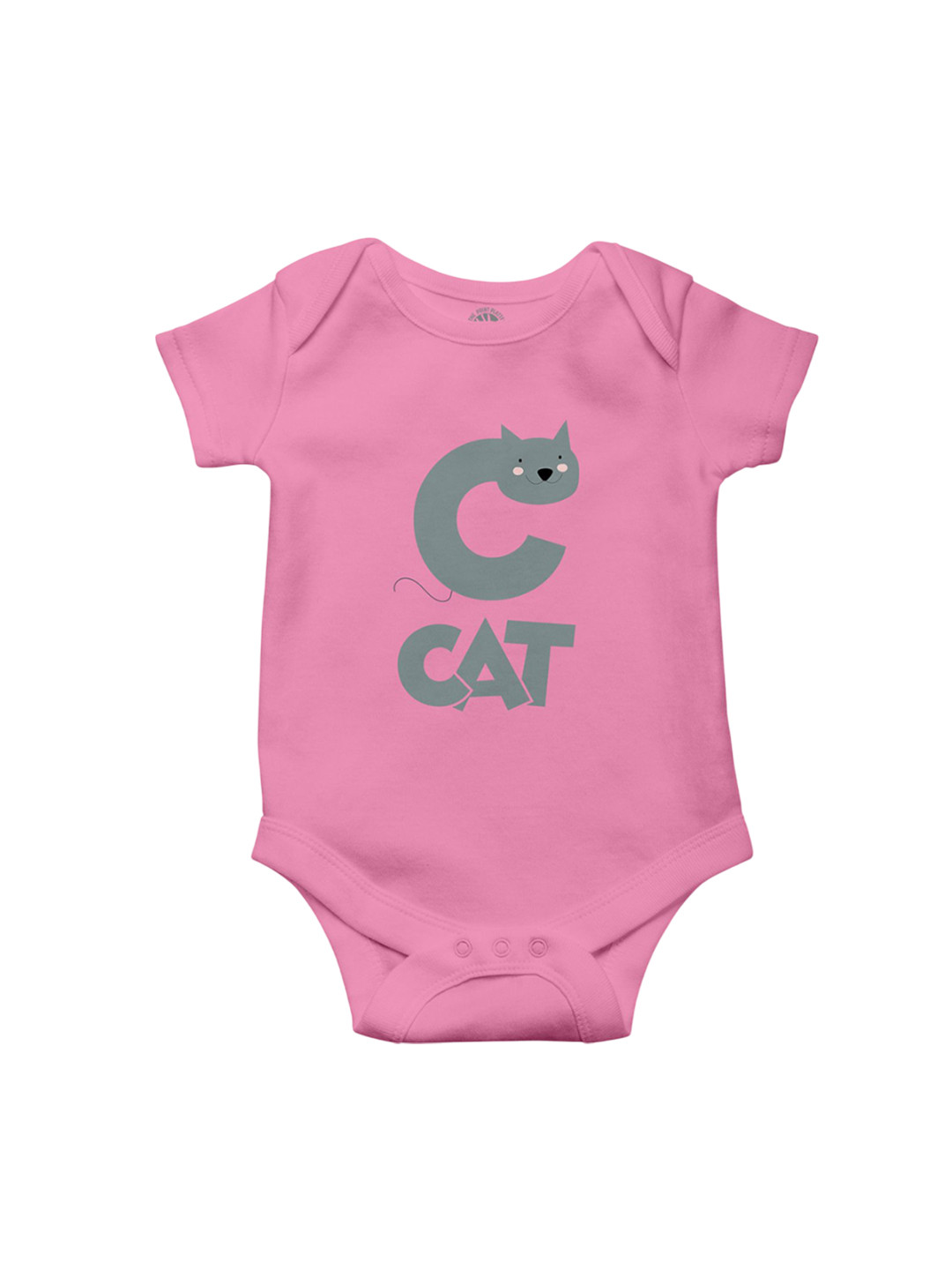 THE PRINT PLATTER Kids Cat Printed Envelope Neck Cotton Bodysuit