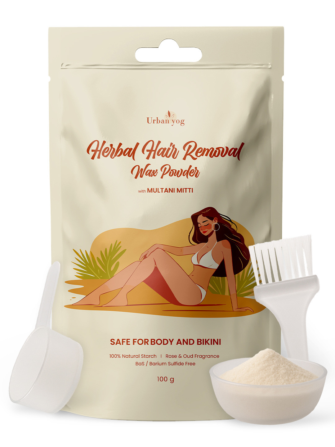 URBANYOG Herbal Hair Removal Wax Powder with Multani Mitti - 100 g