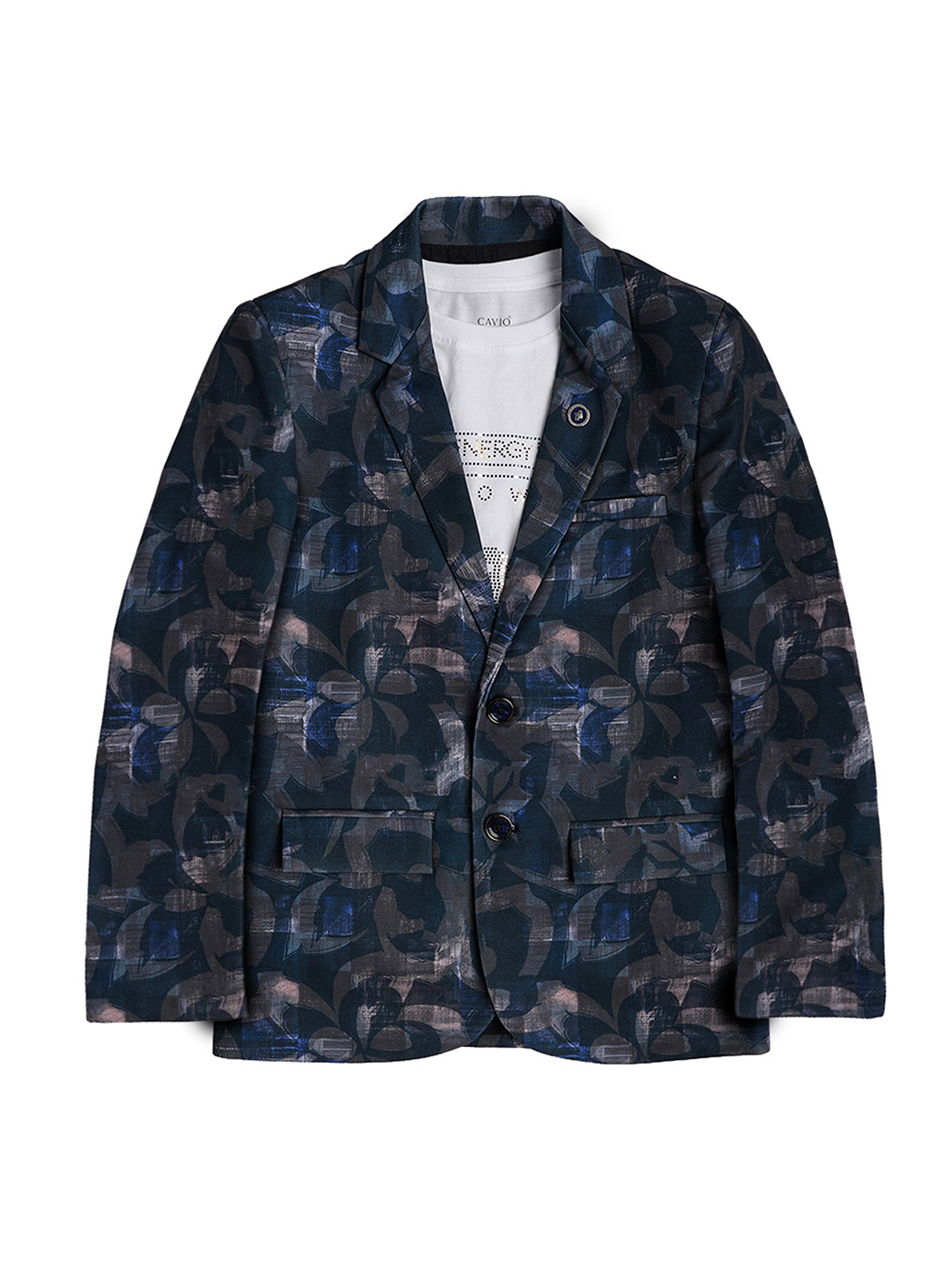 CAVIO Boys Printed Single-breasted Blazer With T-Shirt
