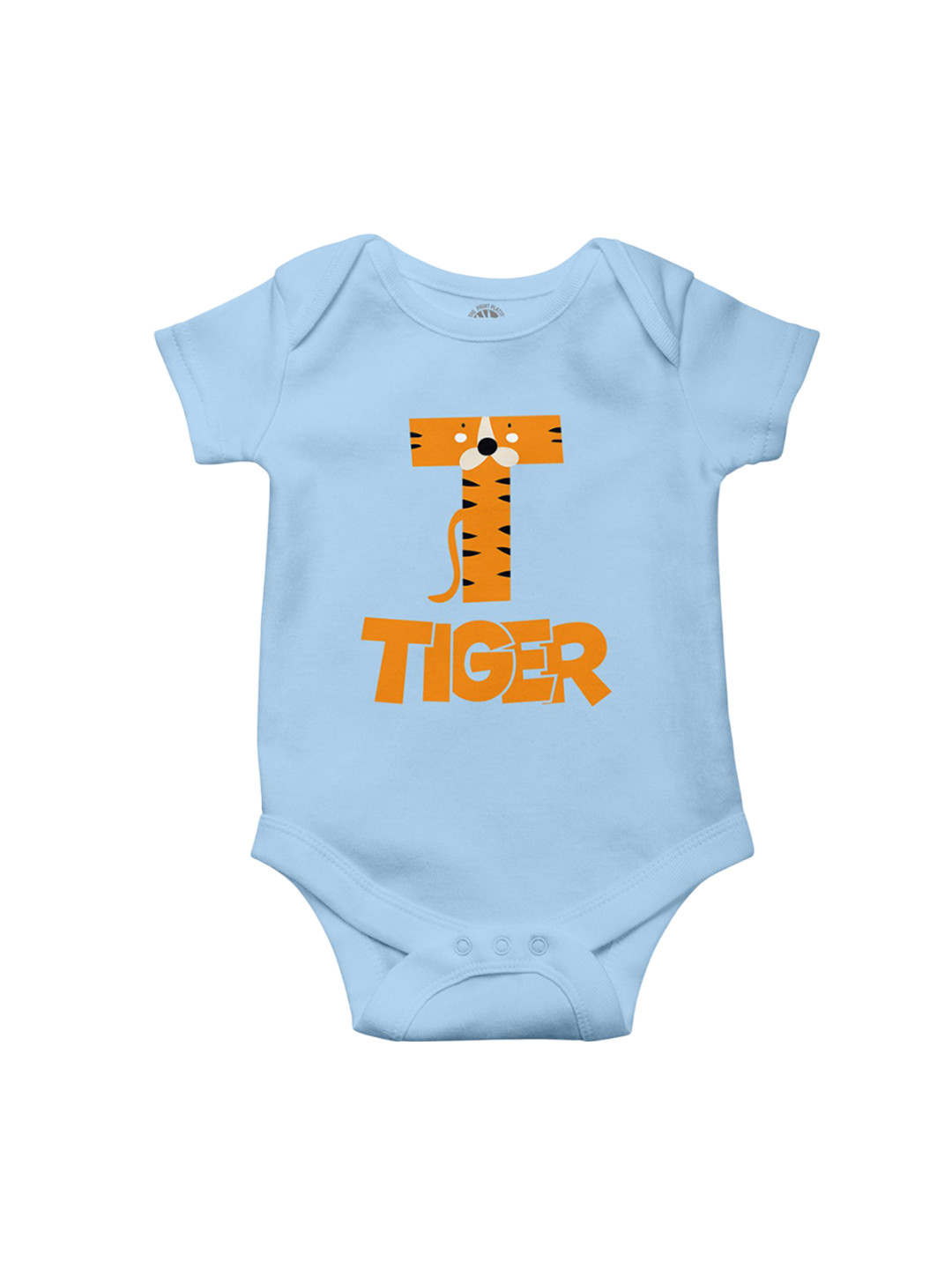THE PRINT PLATTER Infants Tiger Printed Cotton Envelope Neck Ultra Bio Wash Bodysuit