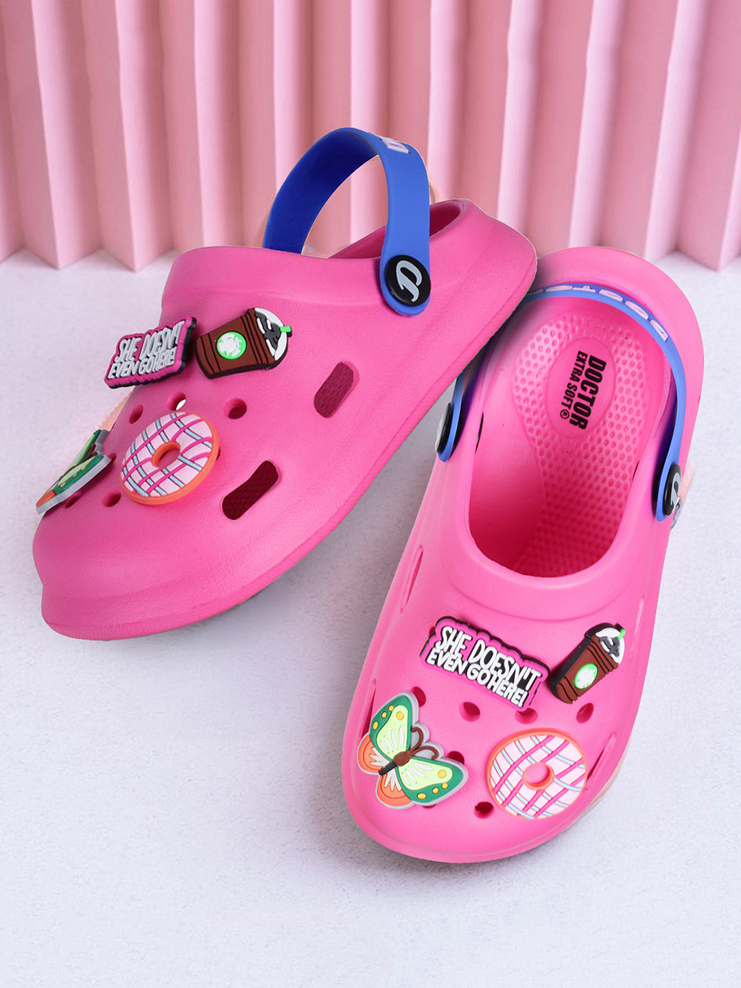 DOCTOR EXTRA SOFT Kid's Pink Printed Clogs