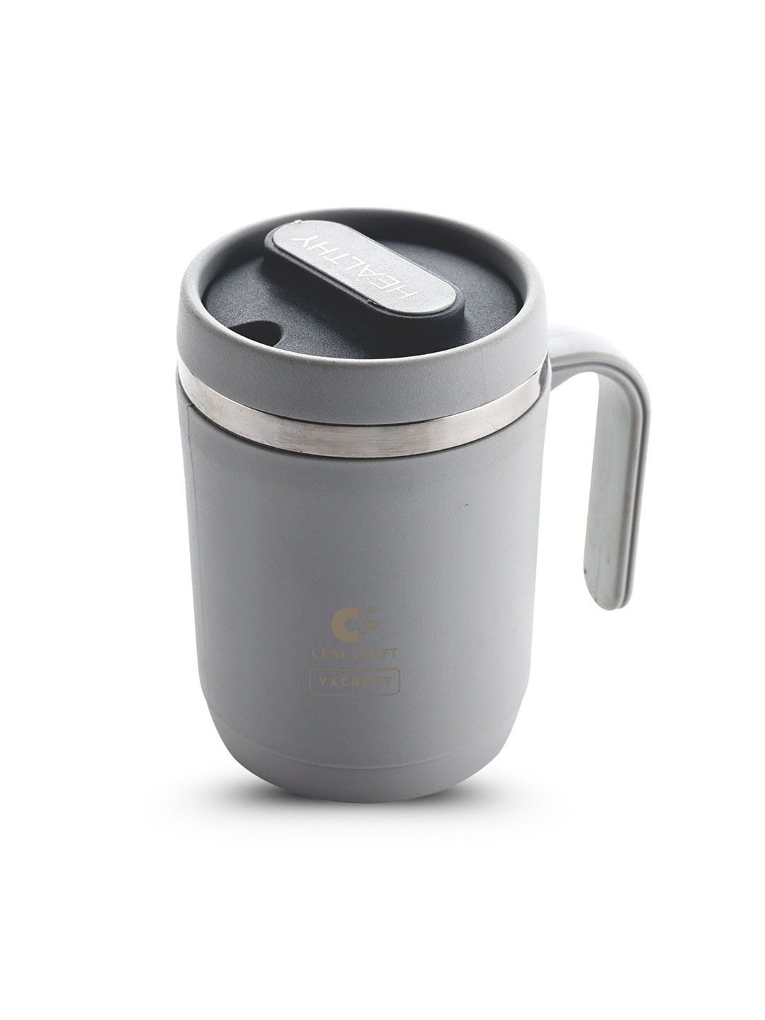 CLAY CRAFT Grey Stainless Steel Mugs-400ml