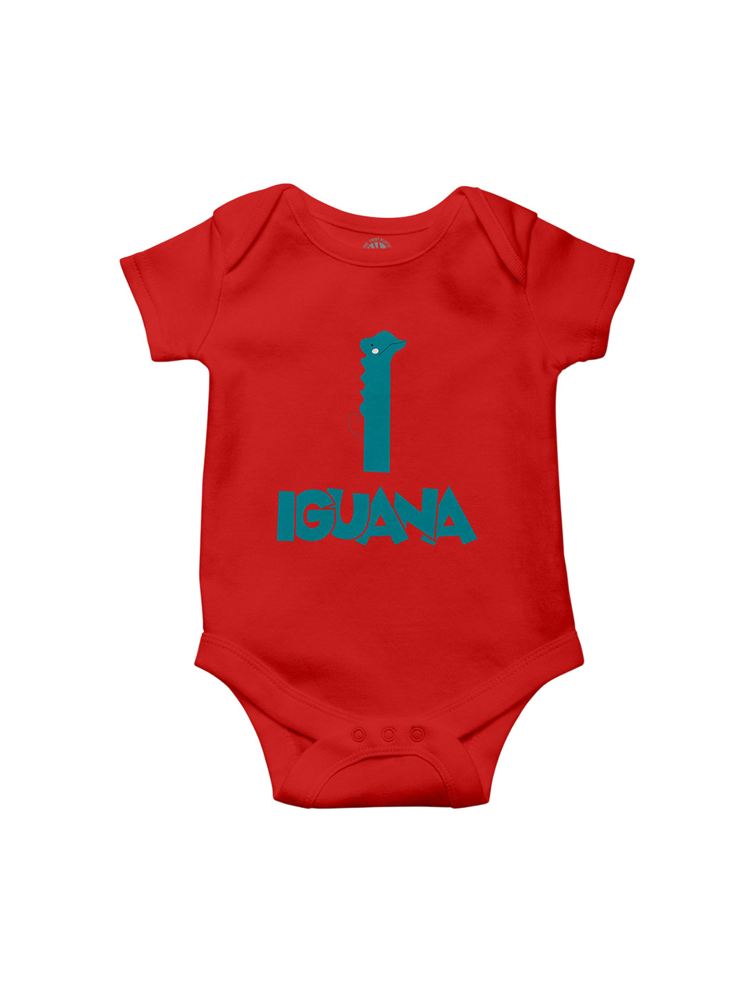 THE PRINT PLATTER Infants Iguanas Printed Bio Wash Envelope Neck Cotton Bodysuit