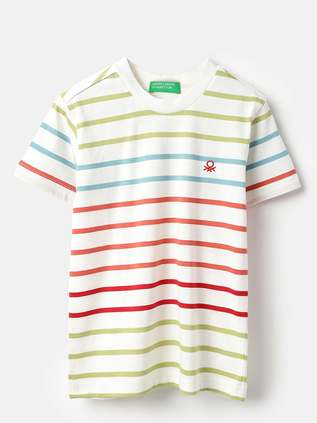 United Colors of Benetton Boys Striped Pure Cotton T-shirt