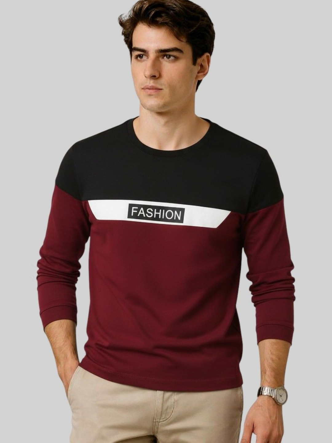 AUTNA Men Typography Printed Round Neck Cotton T-shirt