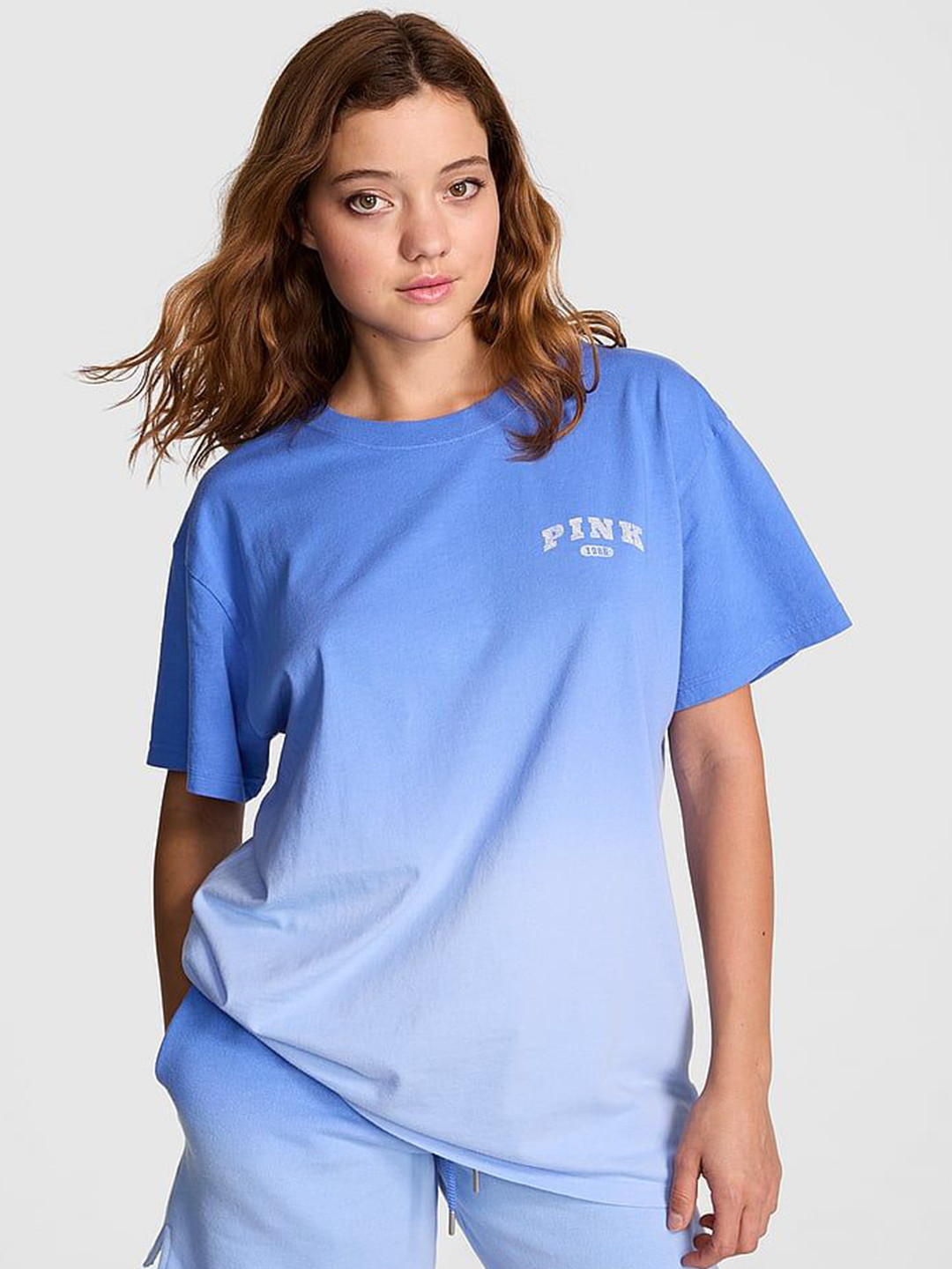 Victoria's Secret Women Tie and Dye Round Neck Casual T-shirt