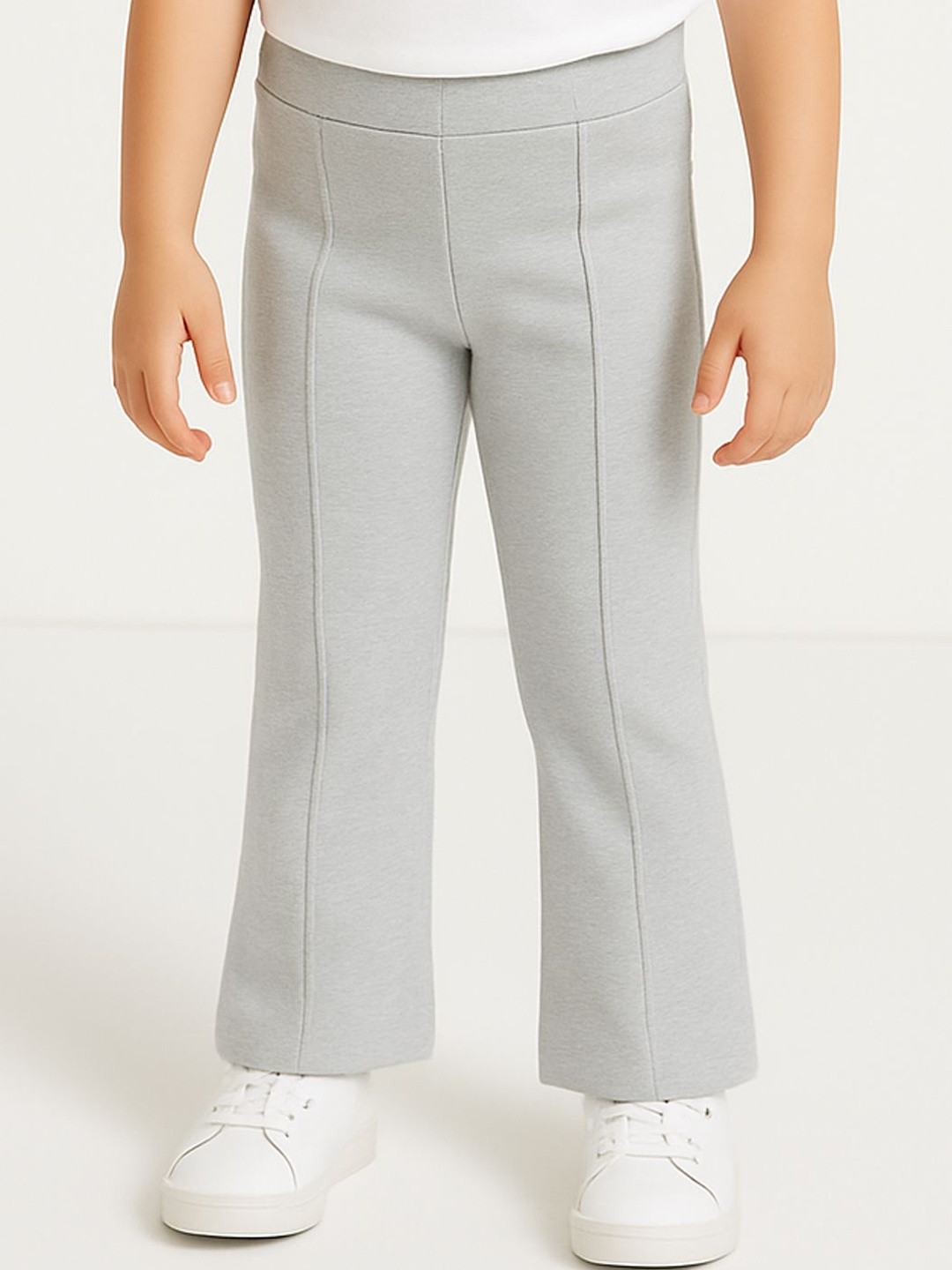 Nauti Nati Girls Pure Cotton Lycra Rib Fitted & Flared Leggings