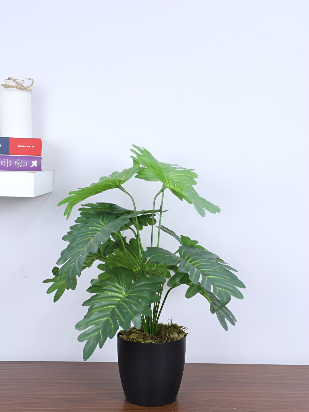 ARICK DECOR Green Philodendron Artificial Plant With Pot