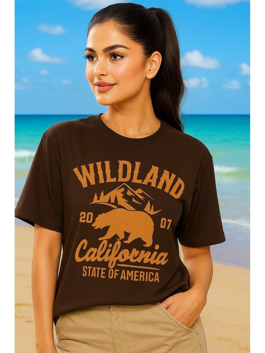 CORSICA Women Printed Round Neck Full Sleeve Bio Finish T-shirt