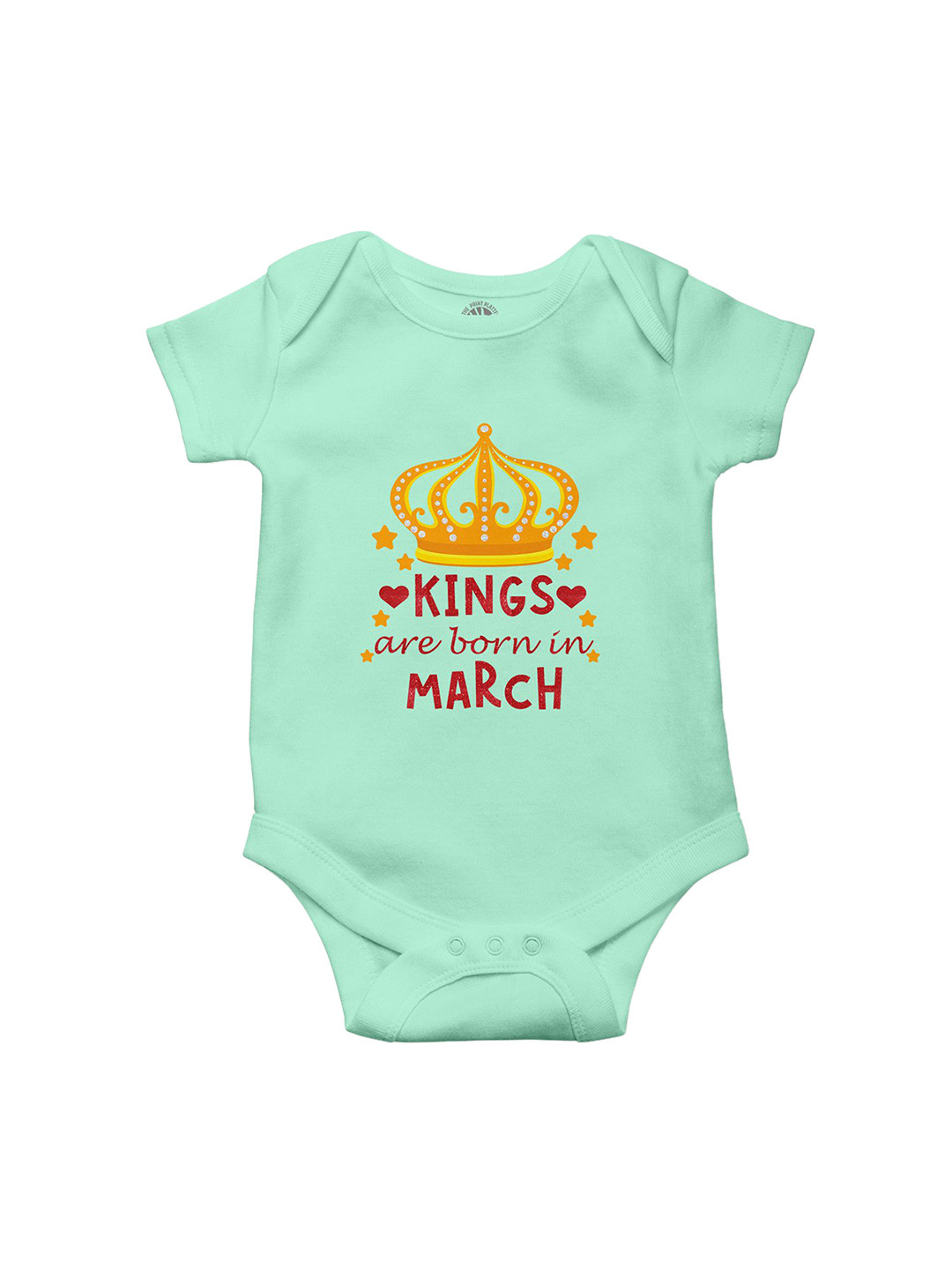 THE PRINT PLATTER Infants Boys Born In March Printed Cotton Bodysuit