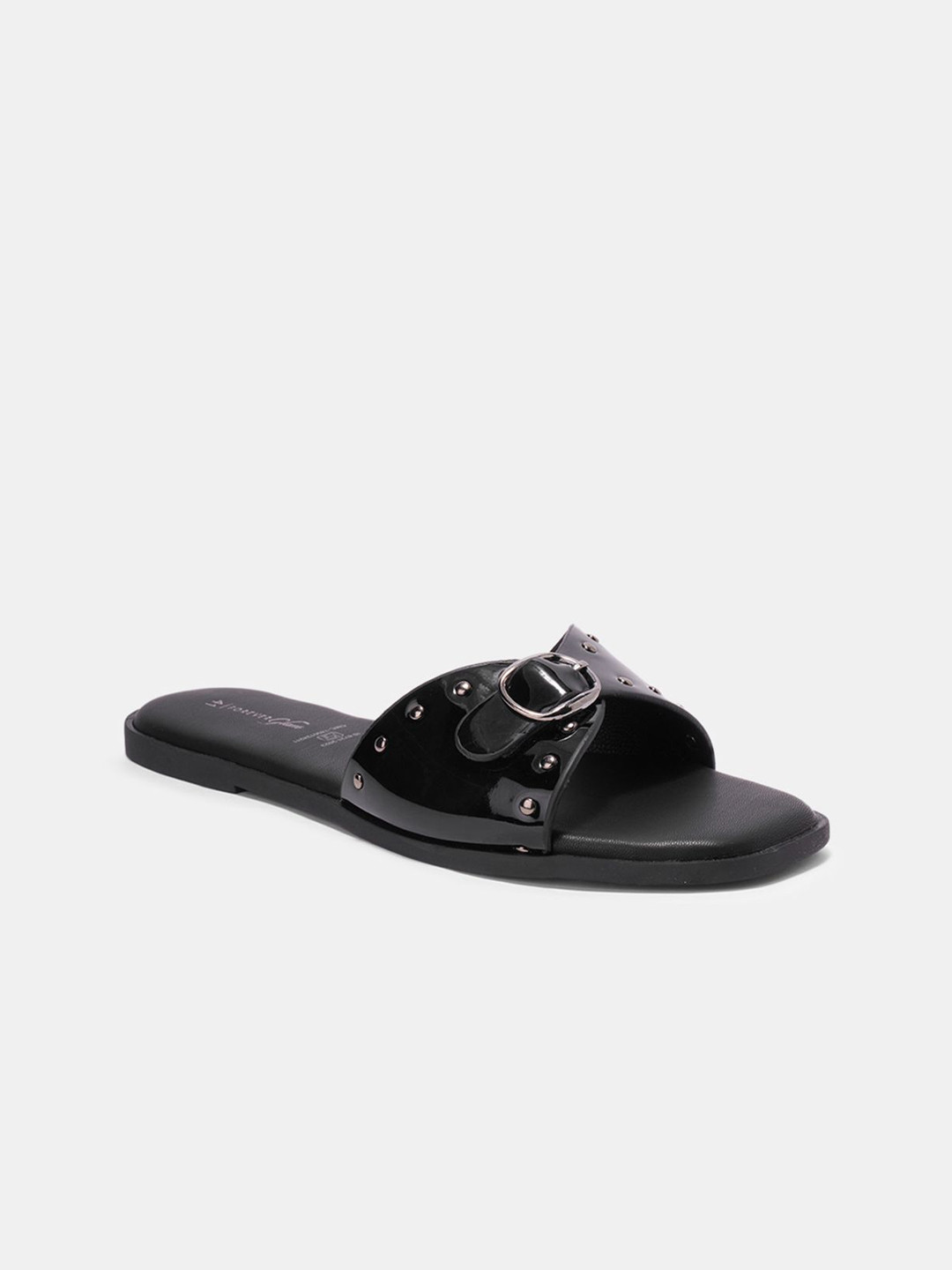 Forever Glam by Pantaloons Women Embellished PU Open Toe Flats with Buckles