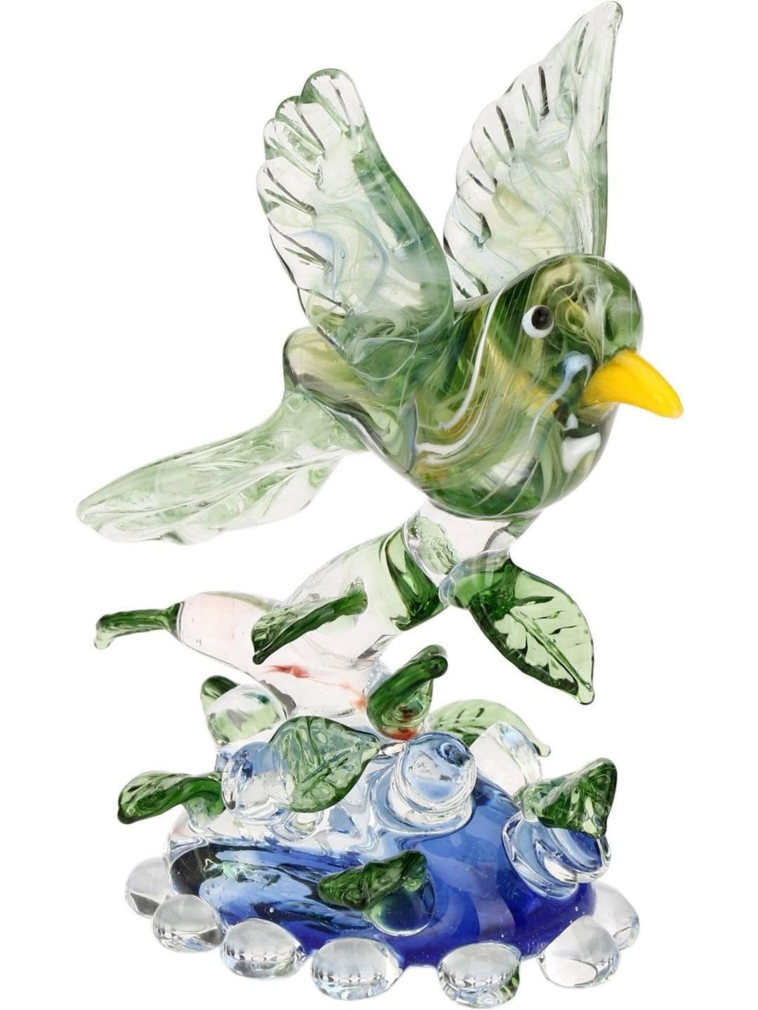 1ST TIME Green & Yellow Glass Fengshui Idol Showpiece 9 to 15 inch