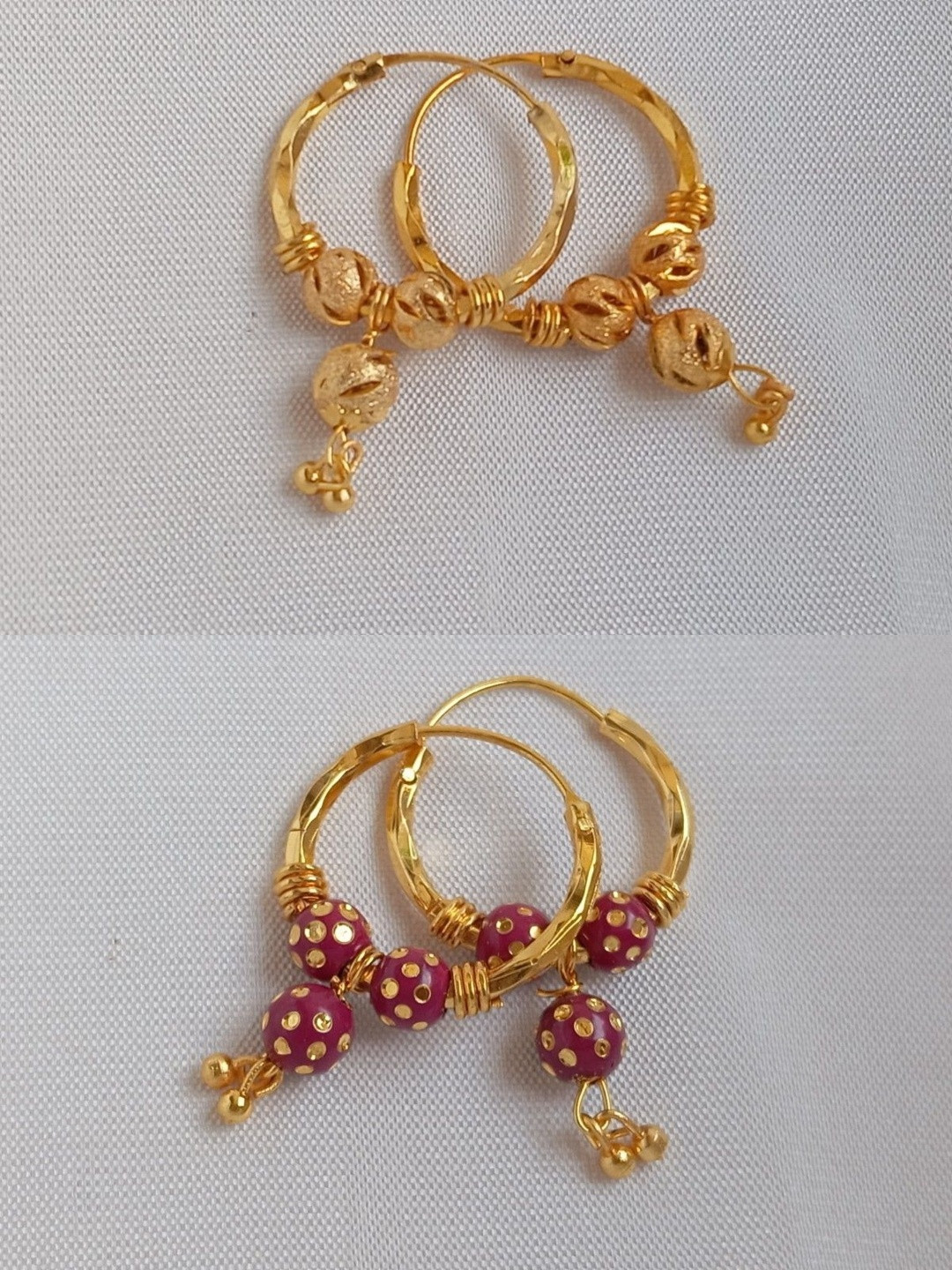 Grishma Set Of 2 Gold-Plated Circular Shaped Hoop Earrings
