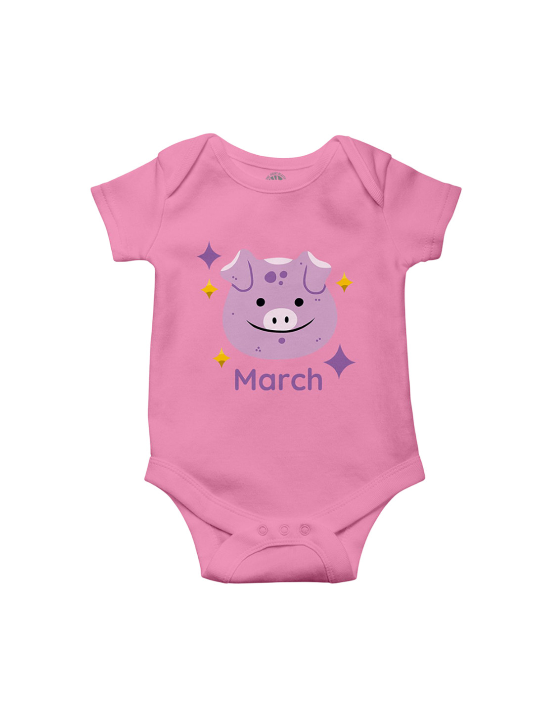 THE PRINT PLATTER Kids March Printed Envelope Neck Cotton Bodysuit