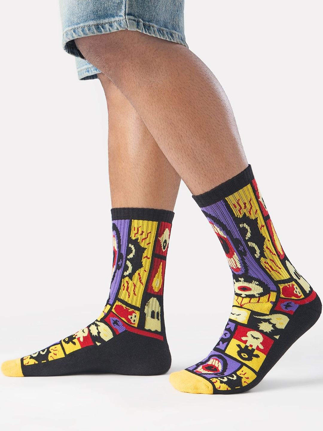 The Souled Store Patterned Souled Socks Vibrant Above Ankle Length Socks