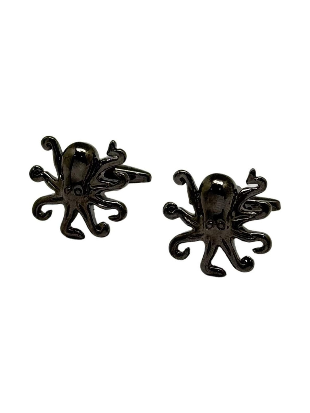 The Tie Hub Men Gunmetal Octopus Brass Cufflinks