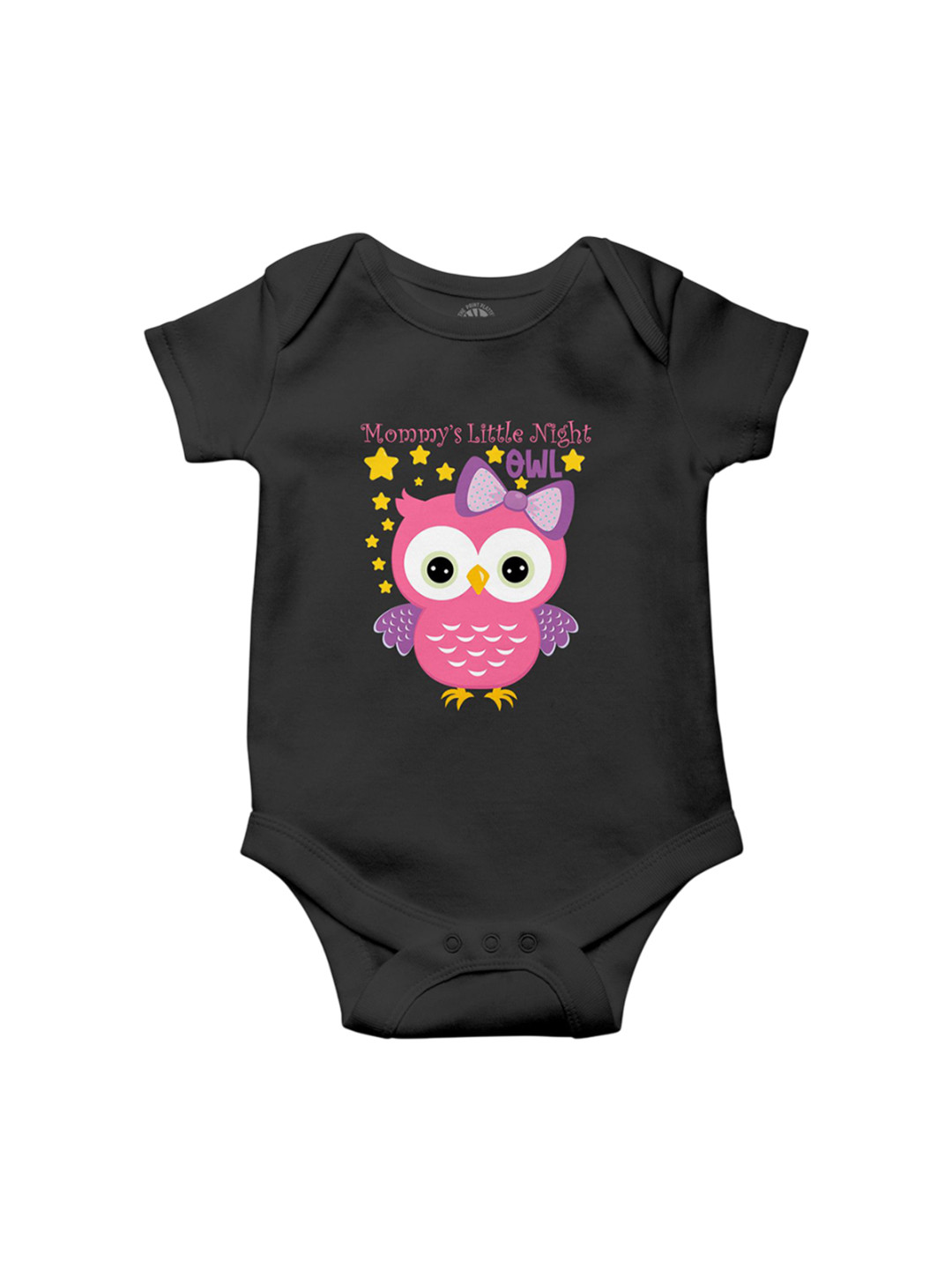THE PRINT PLATTER Kids Owl Printed Ultra bio wash with Envelope Neck Cotton Bodysuit
