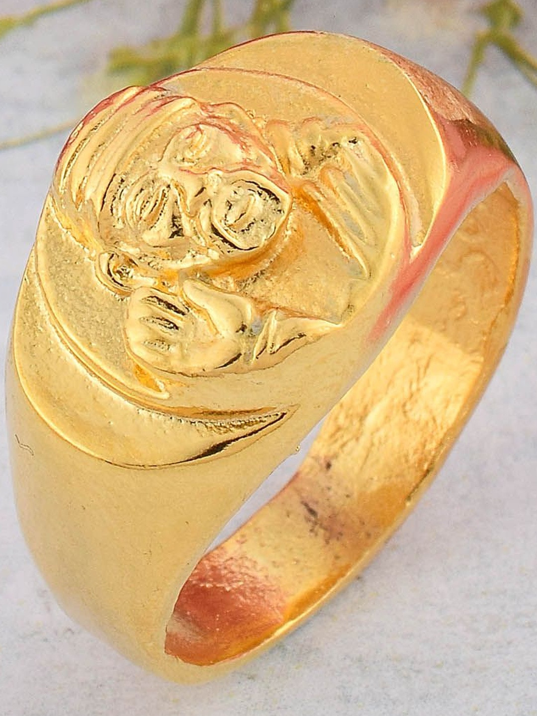 MEMOIR Unisex Gold-Plated Shirdi Sai Baba Finger Ring