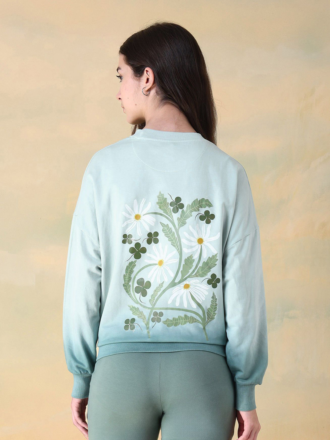Flying Machine Women Graphic Printed Drop Shoulder Fit Sweatshirt