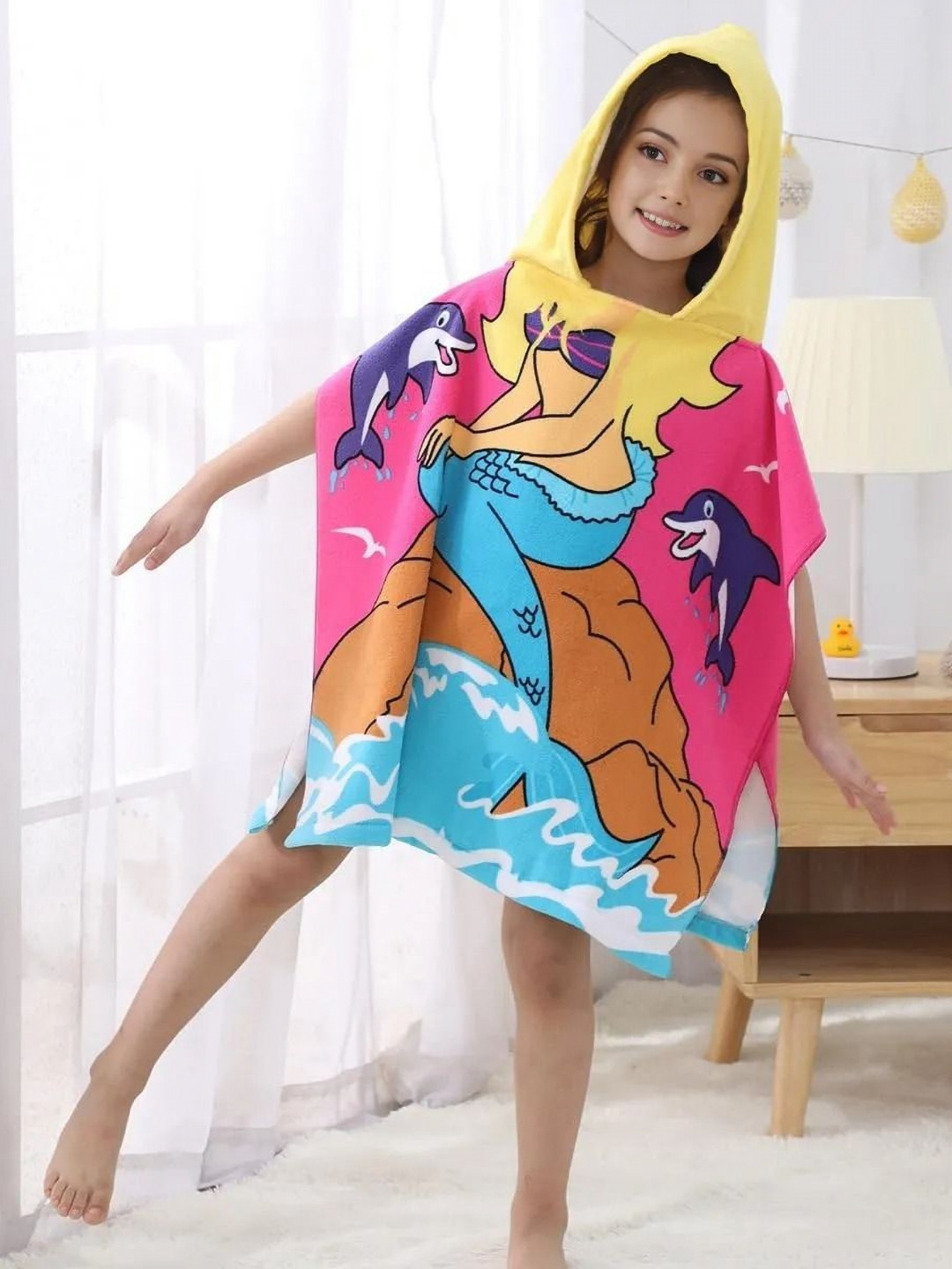 Butterthief Pink & Yellow Graphic Printed Cotton 210 GSM Bath Towel