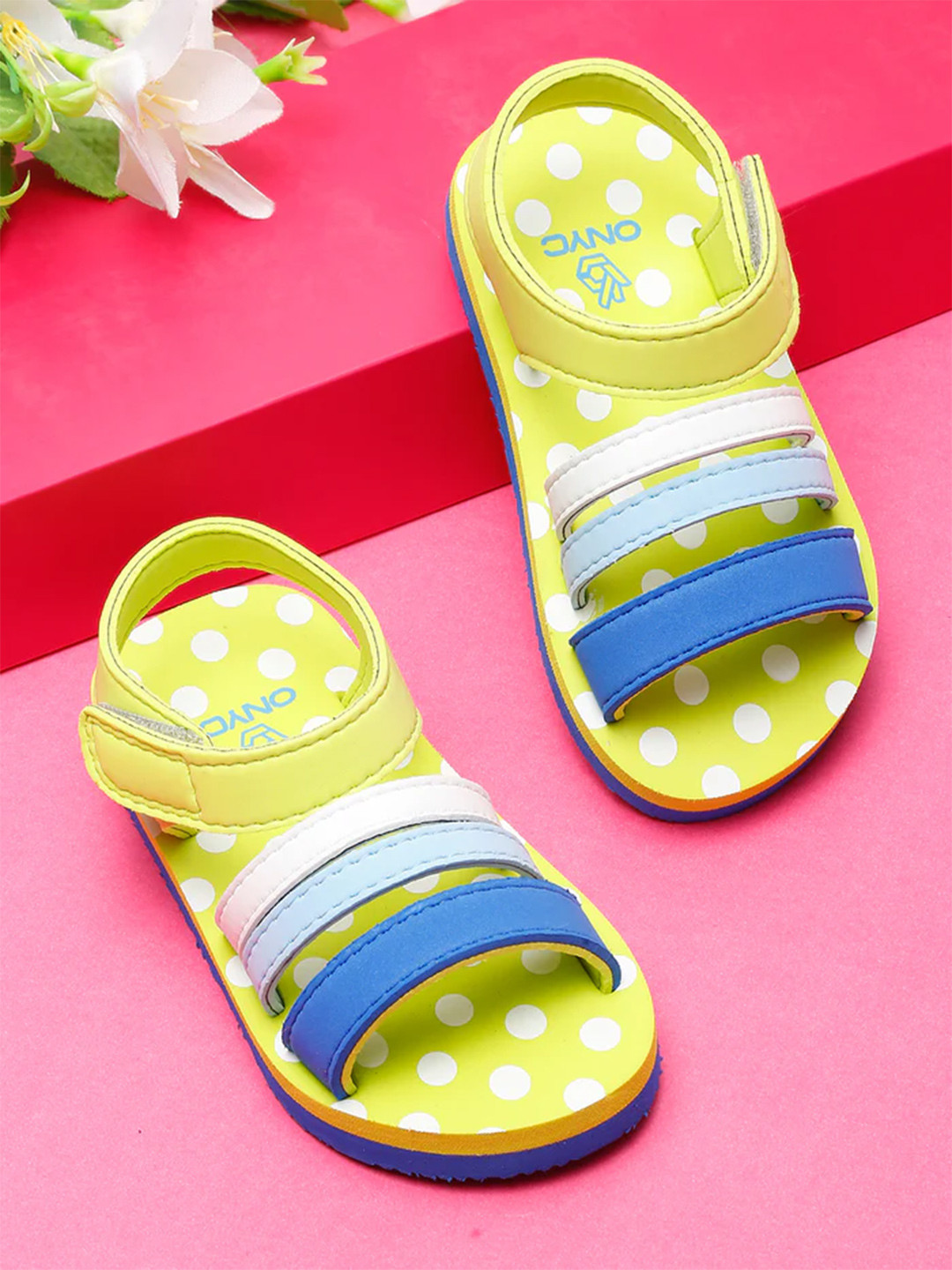 ONYC Kids Neon Green Premium Butterscotch Sandals
