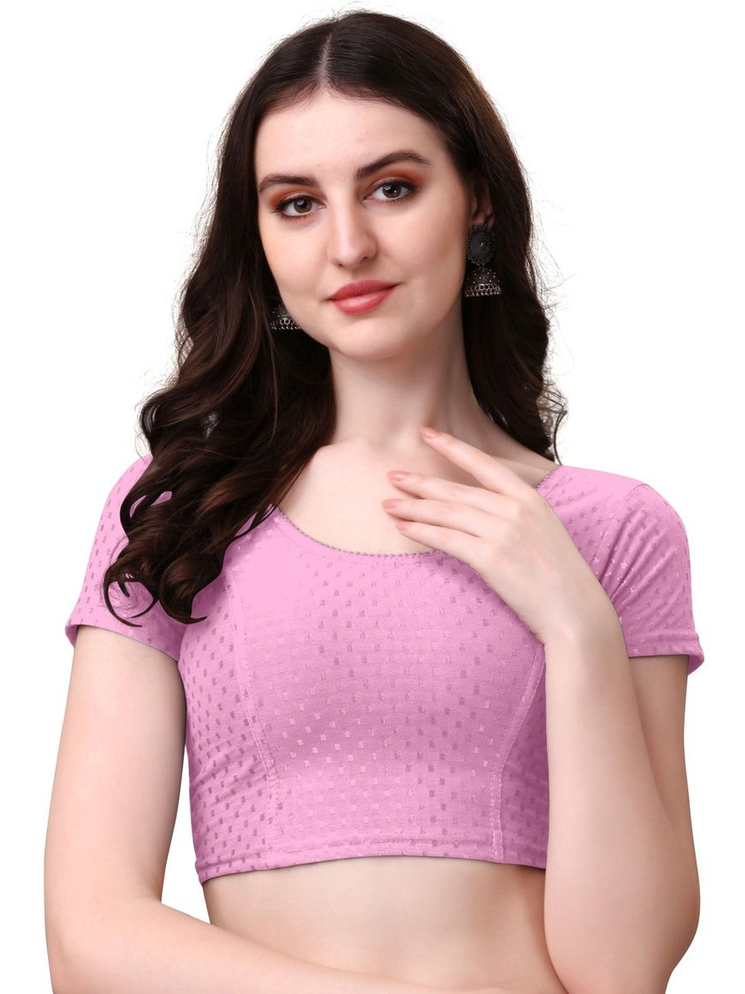 KIPZY Women Pink Saree Blouse