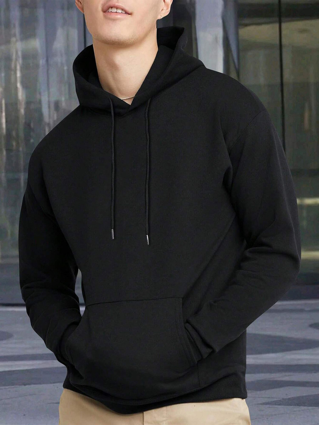 JUMPCUTS Men Hooded Casual Sweatshirt