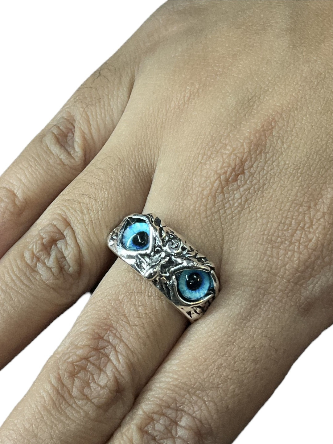 Teeragaj Stainless Steel Owl Eye Shaped Ring