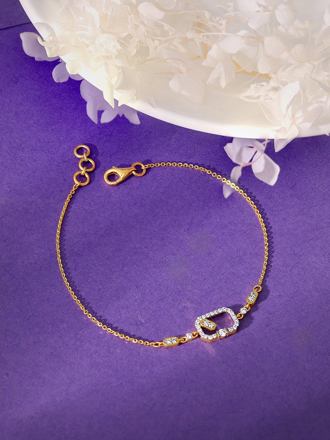 GIVA Gold Phaos Diamond Bracelet-2.35 gms