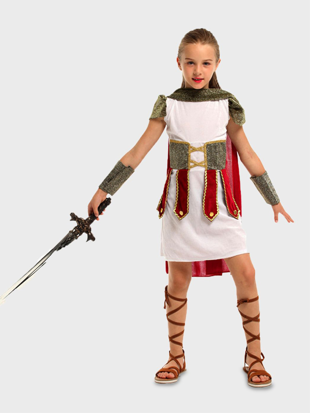 Little Surprise Box LLP Girls Colourblocked Halloween Costume Flutter Sleeve A-Line Dress