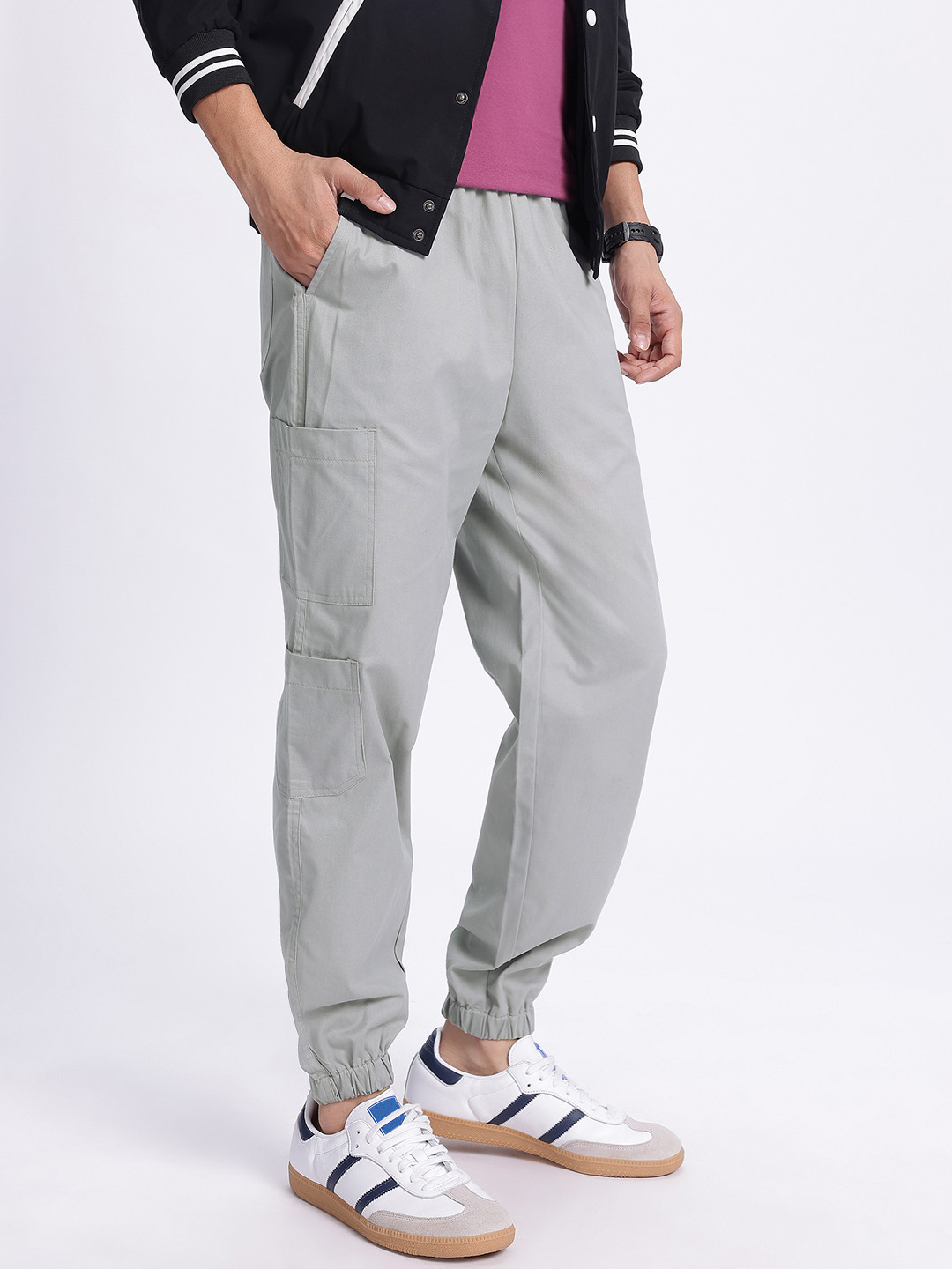 glitchez Men Grey Jogger-Style Trousers