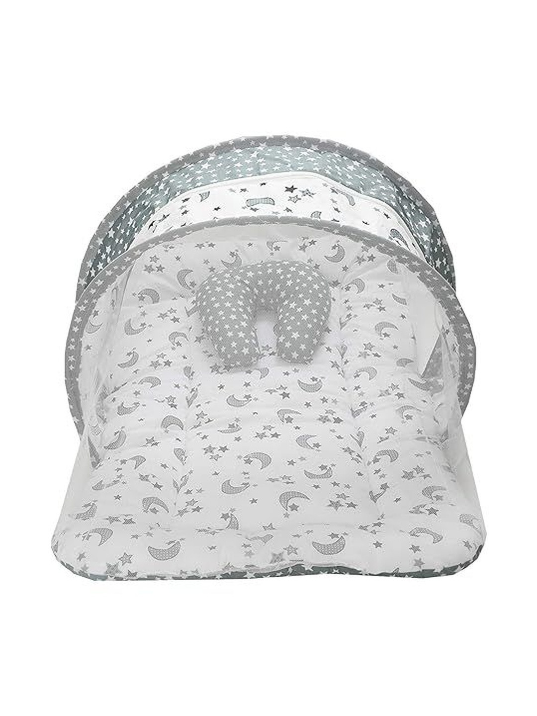 Fareto Kids Printed Pure Cotton Foldable Baby Bed Set With Mosquito Net