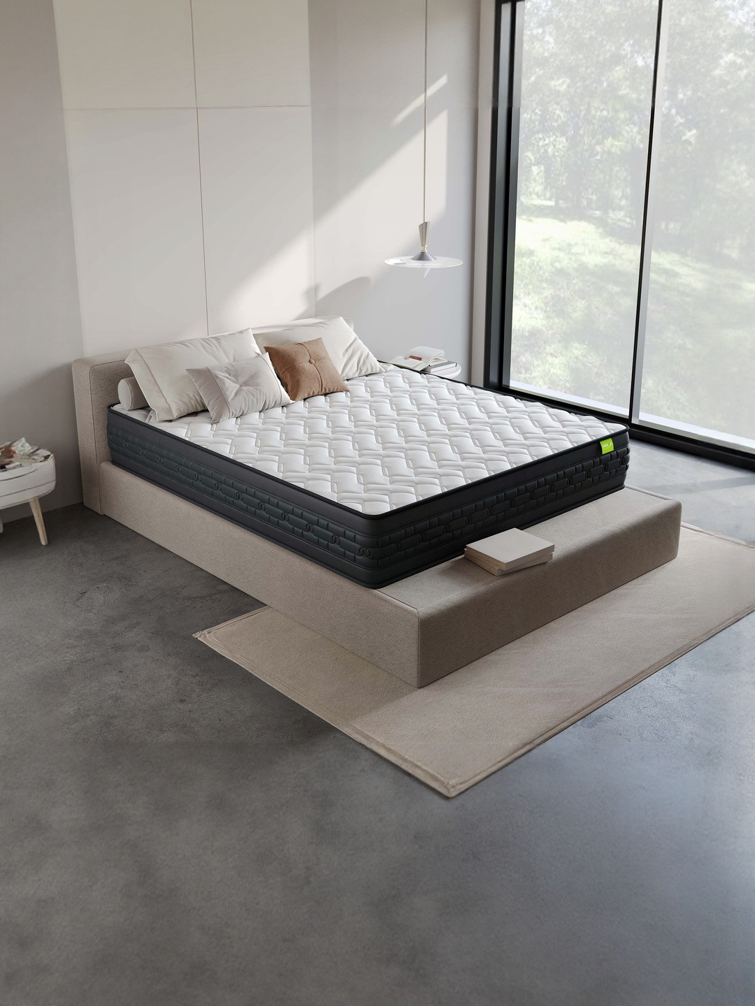 Wakeup India Riserox White & Black Quilted Zero Partner Disturbance Single Size Mattress