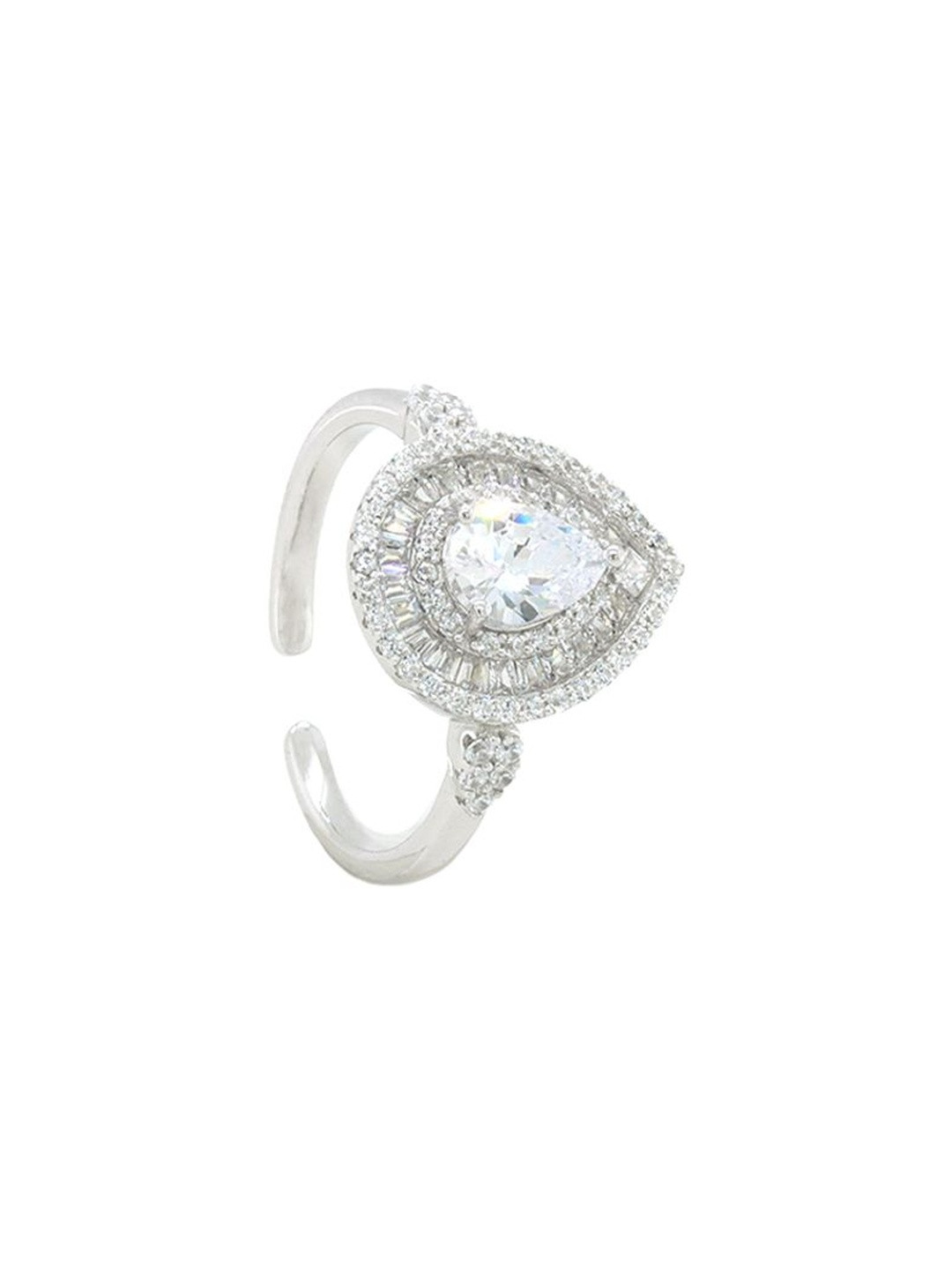 Eri Zirconia-Studded Adjustable Finger Ring