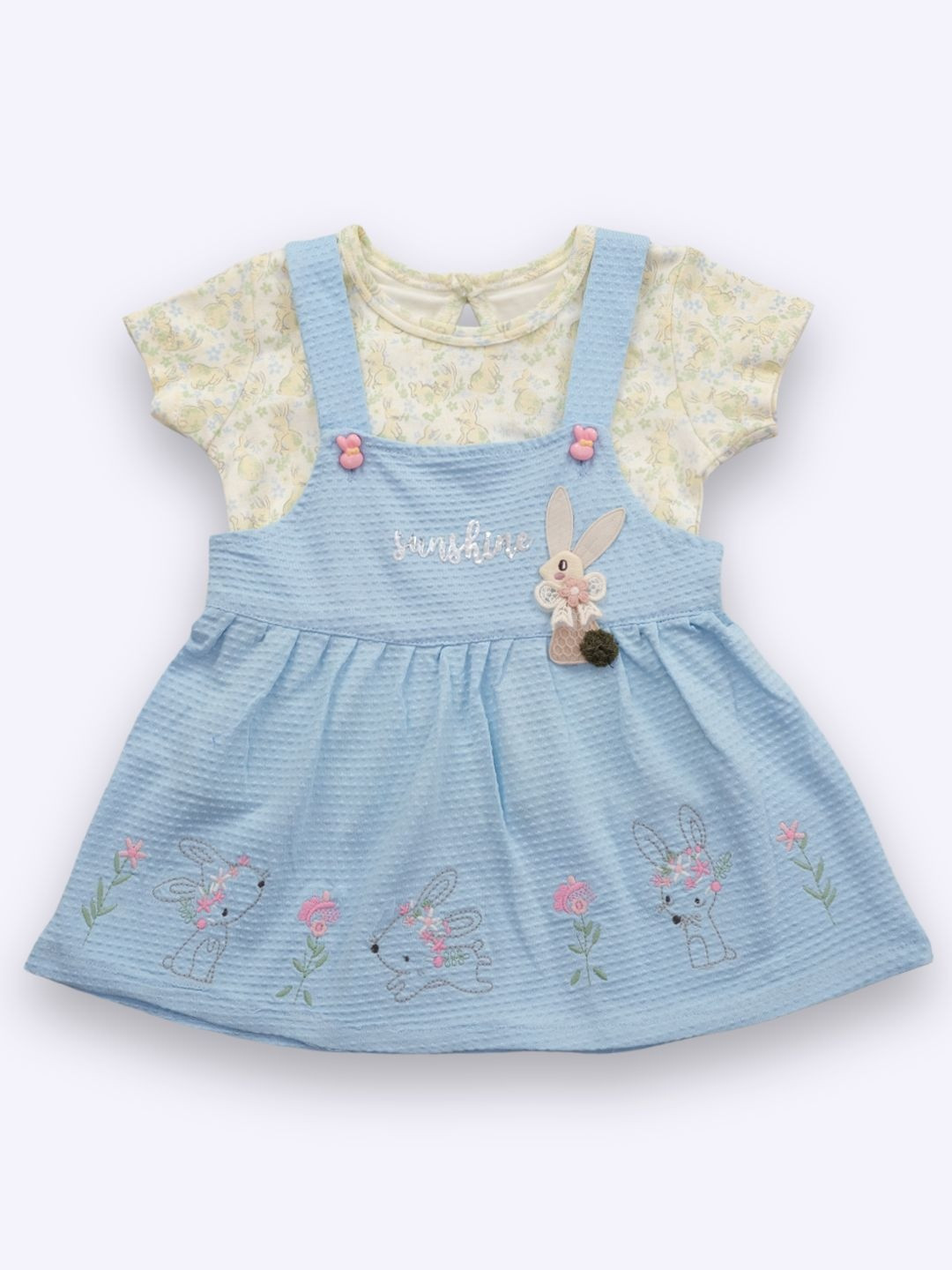 YK x Nice Kidz Girls Floral Printed Fit & Flare Dress