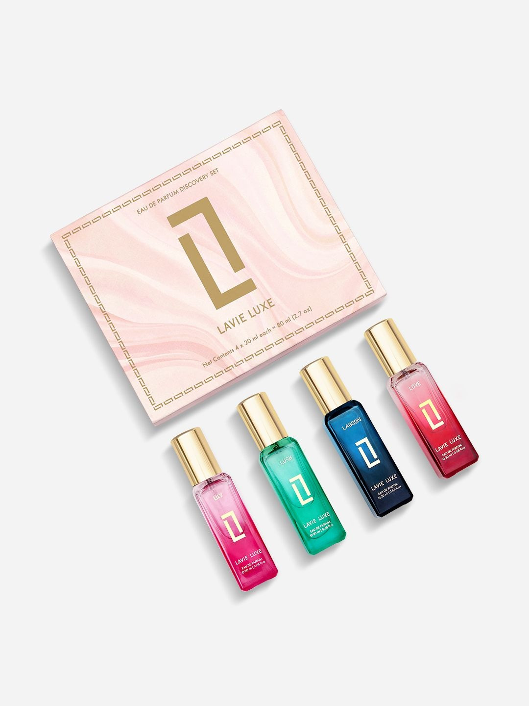 LAVIE LUXE Women Set Of 4 Love Lush Lagoon & Lily Long Lasting Eau De Parfum - 20 ml Each